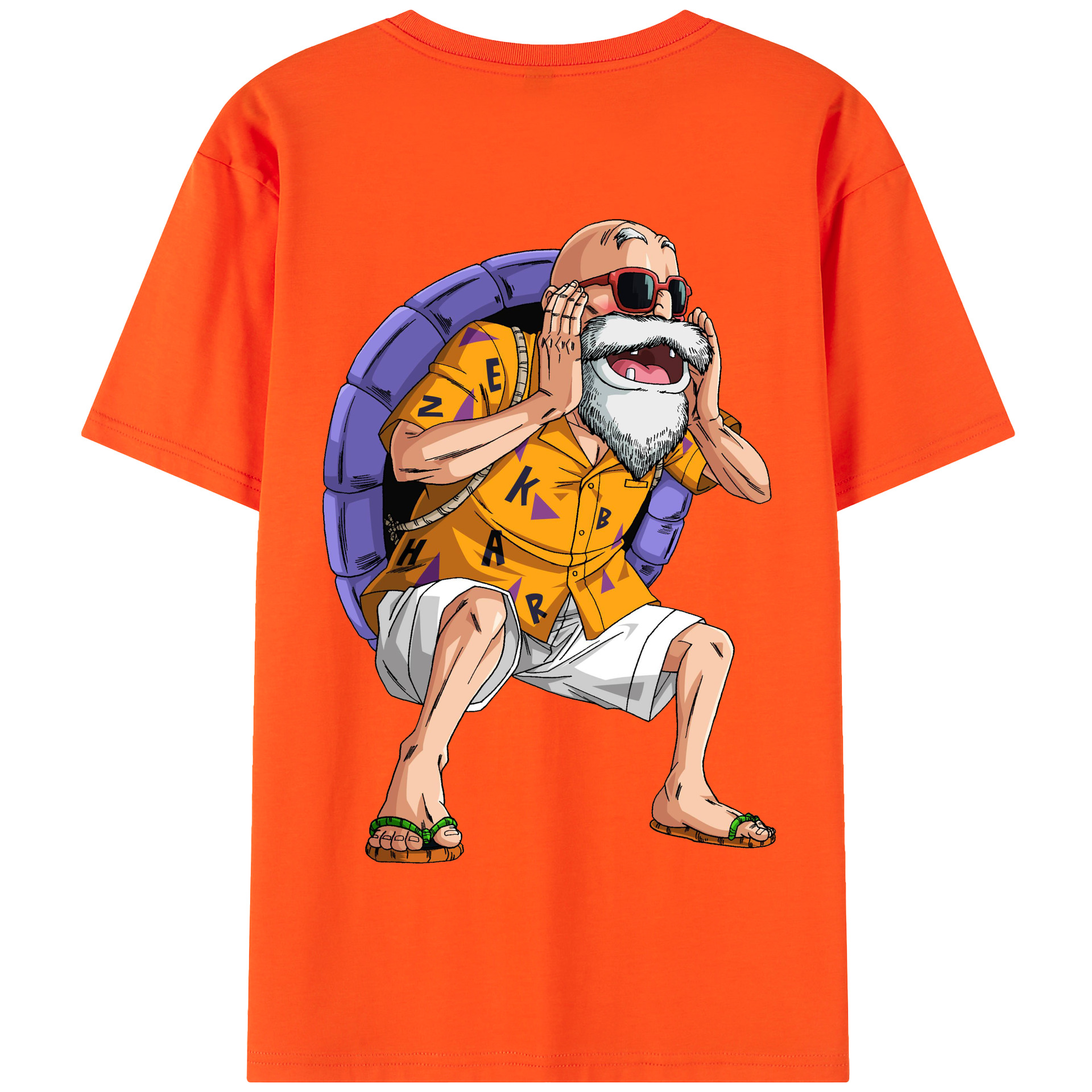 （画像用） ドラゴンボール 亀仙人（かめせんにん） DRAGON BALL Master Roshi Kame Sennin 綿100％半袖Tシャツ（背面プリント）