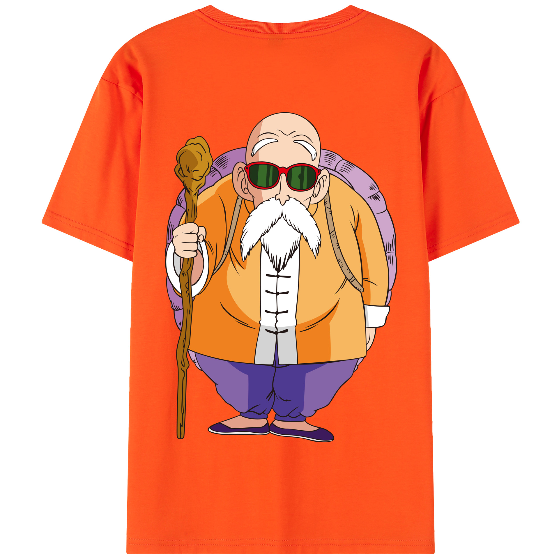 （画像用） ドラゴンボール 亀仙人（かめせんにん） DRAGON BALL Master Roshi Kame Sennin 綿100％半袖Tシャツ（背面プリント）