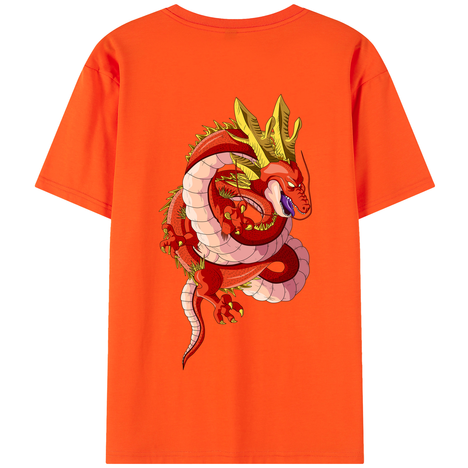 （画像用） ドラゴンボール 神龍 シェンロン DRAGON BALL Shenron 綿100％半袖Tシャツ（背面プリント）