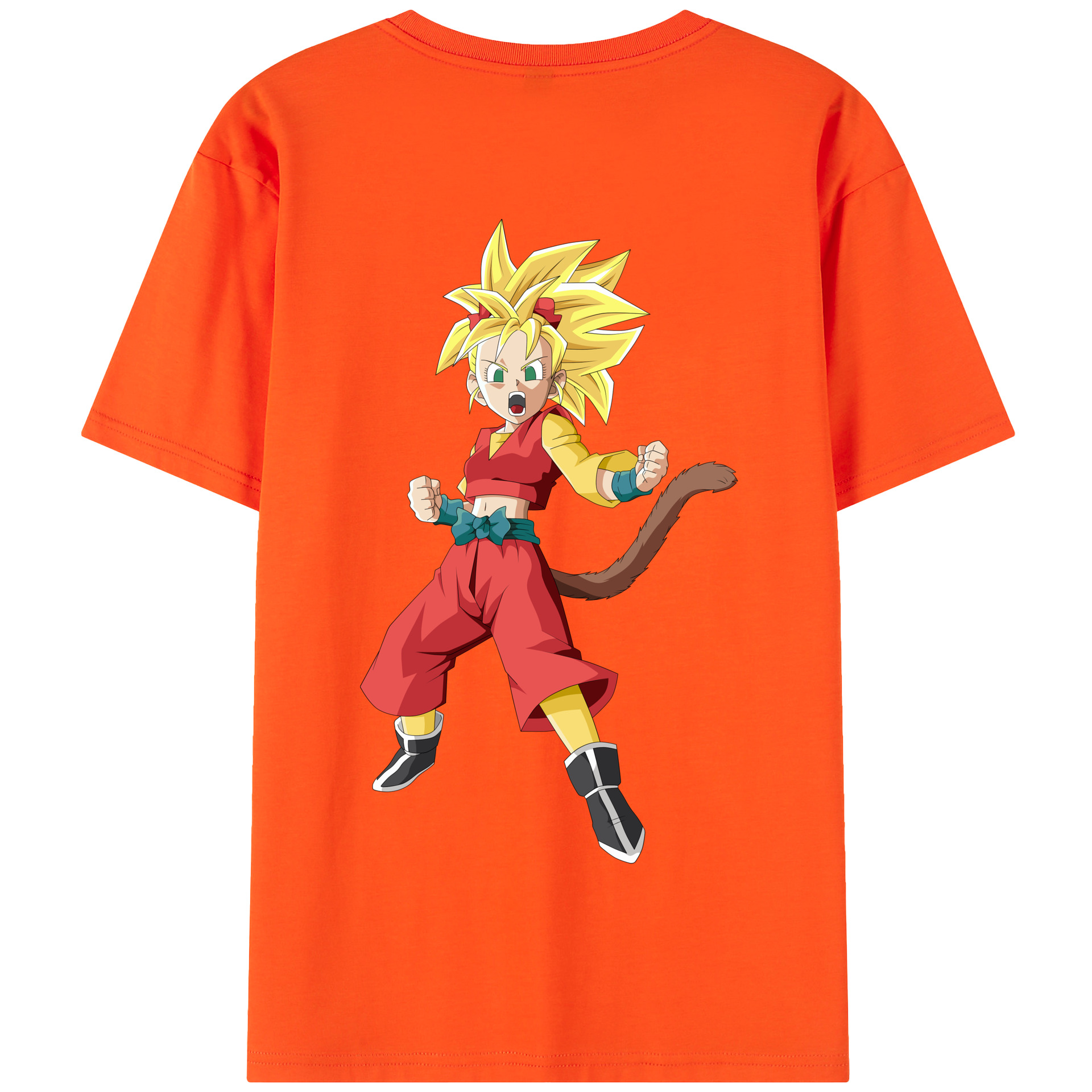 （画像用） ドラゴンボール カリフラ DRAGON BALL Caulifla 綿100％半袖Tシャツ（背面プリント）