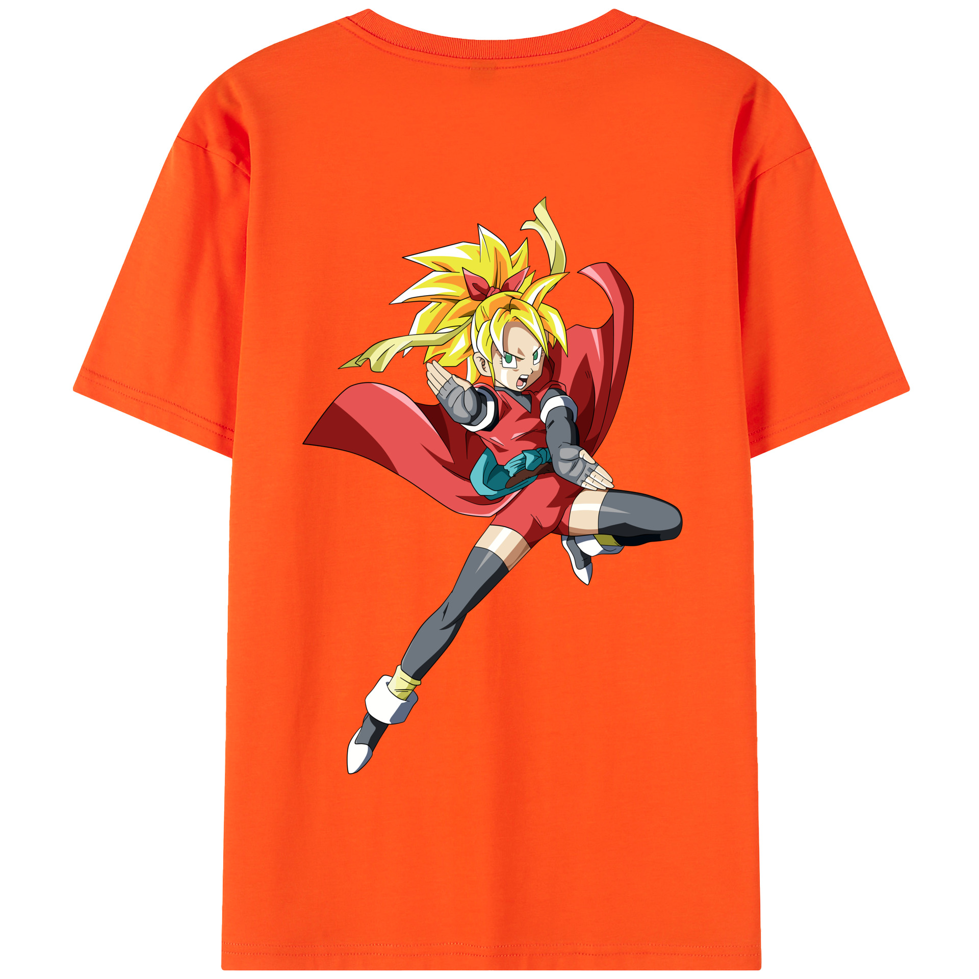 （画像用） ドラゴンボール カリフラ DRAGON BALL Caulifla 綿100％半袖Tシャツ（背面プリント）