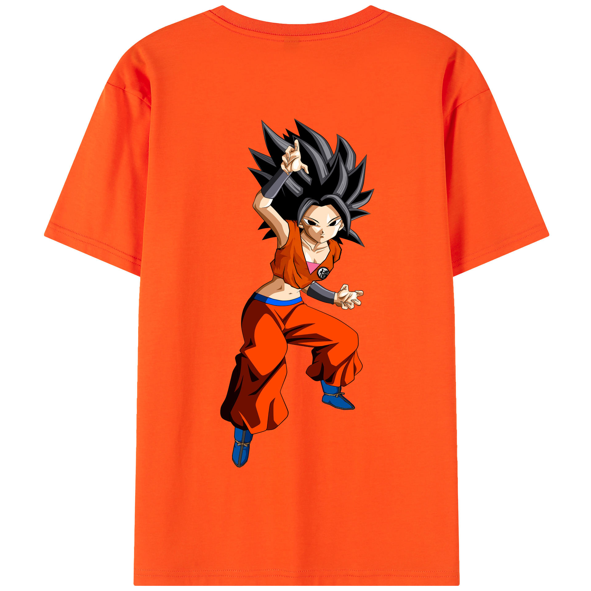（画像用） ドラゴンボール カリフラ DRAGON BALL Caulifla 綿100％半袖Tシャツ（背面プリント）