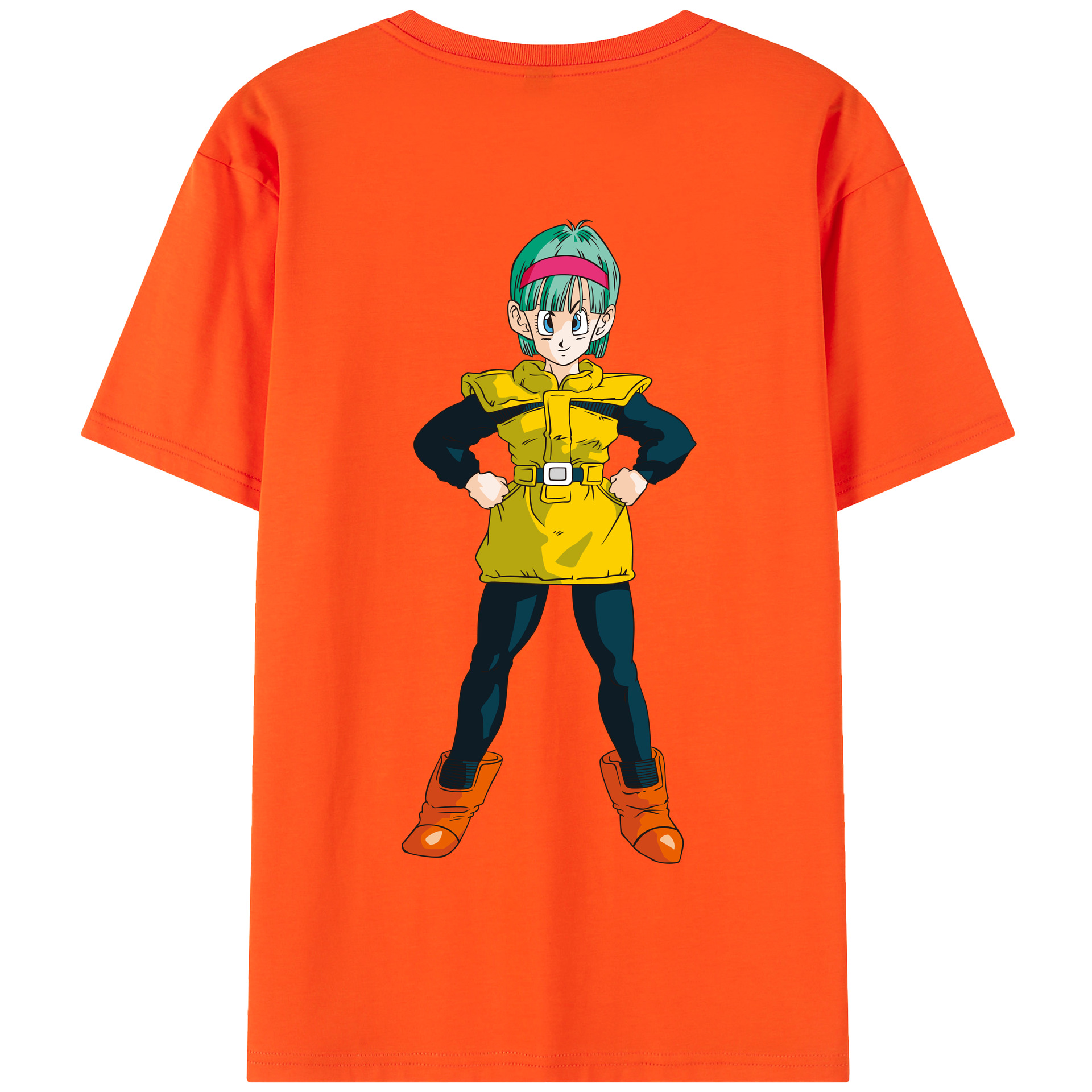 （画像用） ドラゴンボール ブルマ DRAGON BALL Bulma 綿100％半袖Tシャツ（背面プリント）