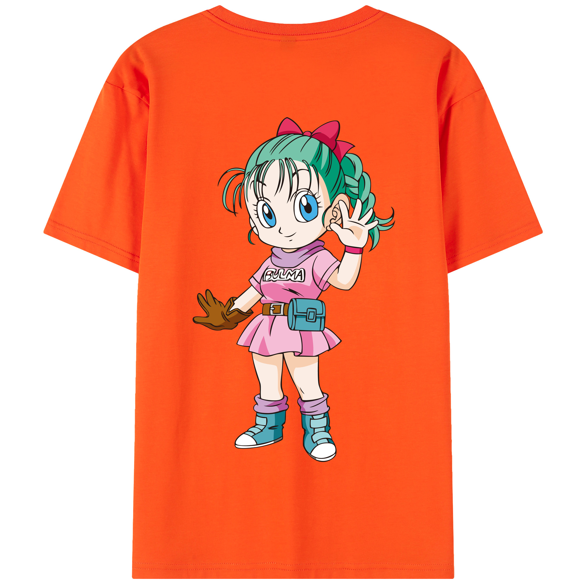 （画像用） ドラゴンボール ブルマ DRAGON BALL Bulma 綿100％半袖Tシャツ（背面プリント）