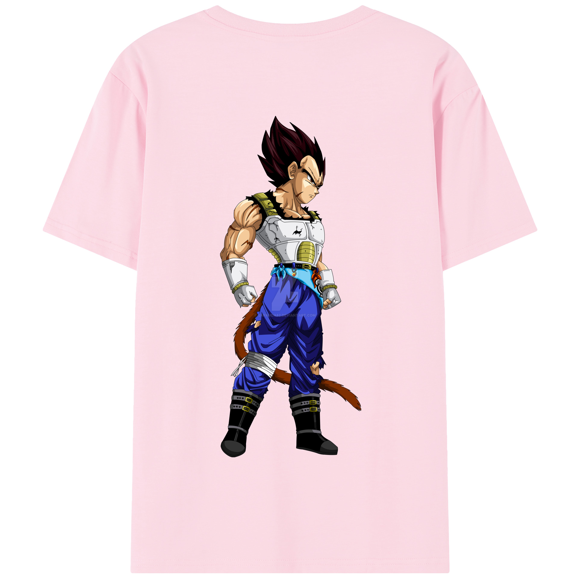 （画像用） ドラゴンボール ベジータ四世（Bejīta Yonsei）DRAGON BALL Vegeta IV 綿100％半袖Tシャツ（背面プリント）