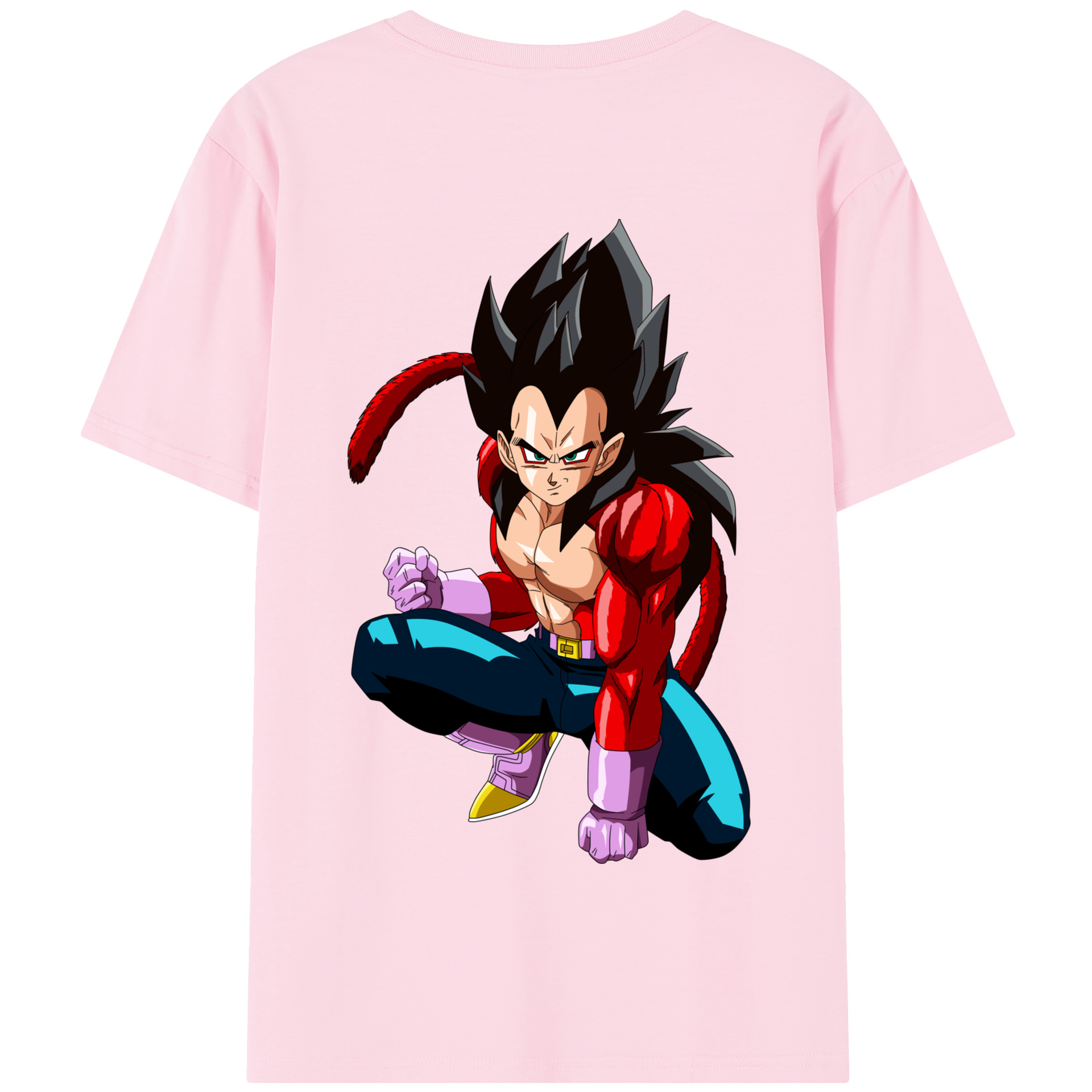 （画像用） ドラゴンボール ベジータ四世（Bejīta Yonsei）DRAGON BALL Vegeta IV 綿100％半袖Tシャツ（背面プリント）