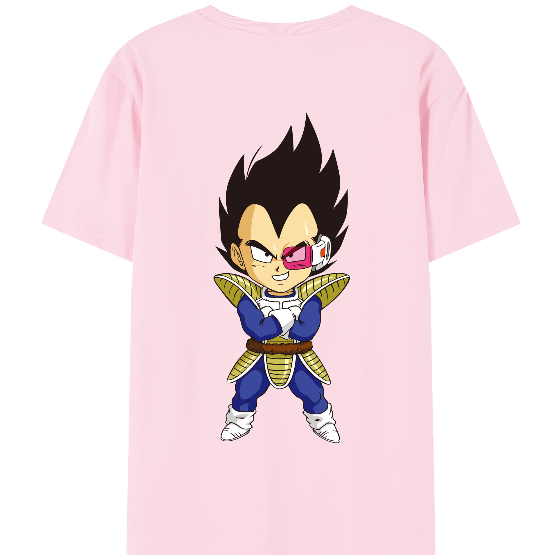 （画像用） ドラゴンボール ベジータ四世（Bejīta Yonsei）DRAGON BALL Vegeta IV 綿100％半袖Tシャツ（背面プリント）