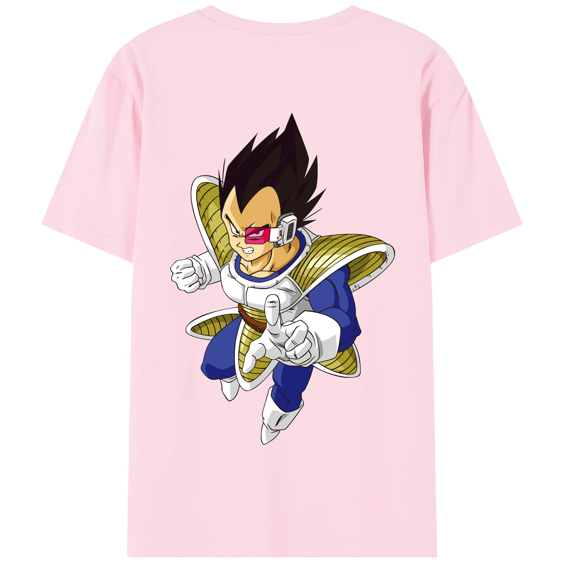 （画像用） ドラゴンボール ベジータ四世（Bejīta Yonsei）DRAGON BALL Vegeta IV 綿100％半袖Tシャツ（背面プリント）