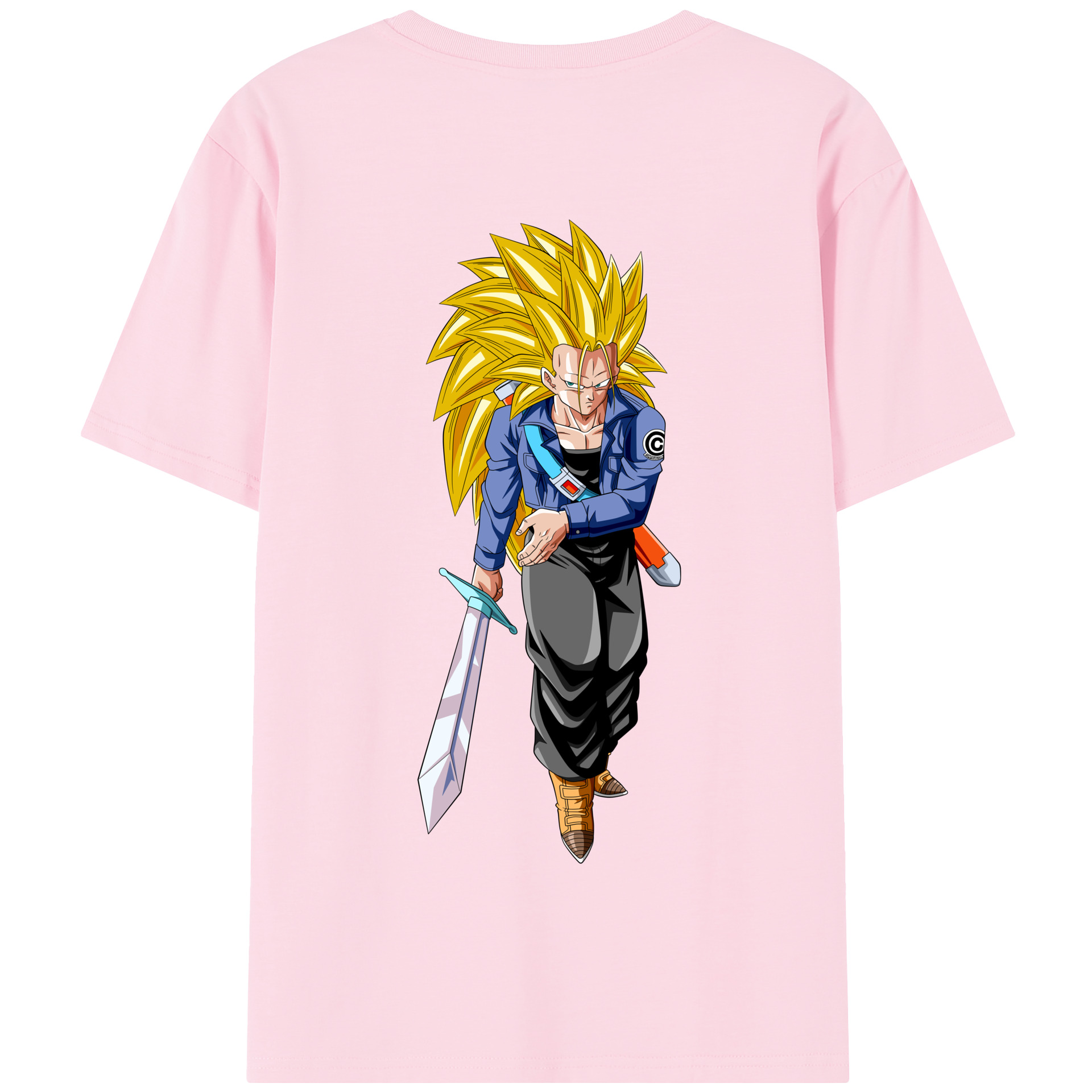 （画像用） ドラゴンボール トランクス（Torankusu）DRAGON BALL Trunks 綿100％半袖Tシャツ（背面プリント）