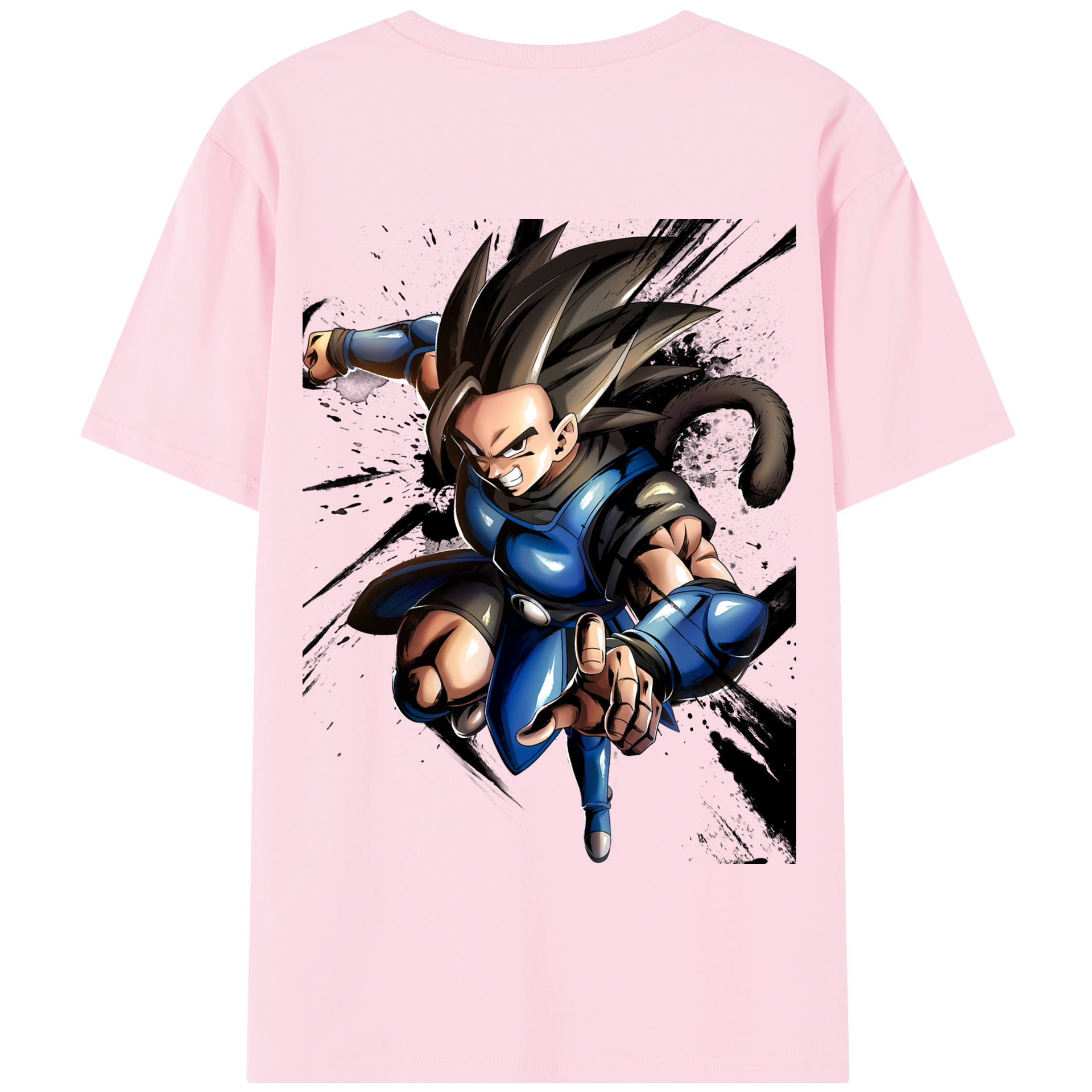 （画像用） ドラゴンボール ベジータ四世（Bejīta Yonsei）DRAGON BALL Vegeta IV 綿100％半袖Tシャツ（背面プリント）