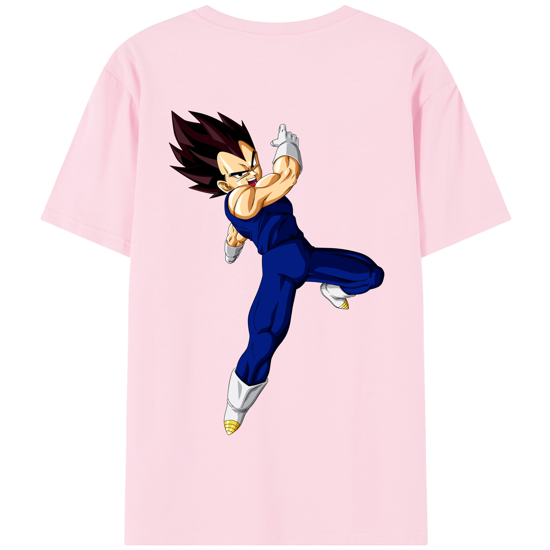 （画像用） ドラゴンボール ベジータ四世（Bejīta Yonsei）DRAGON BALL Vegeta IV 綿100％半袖Tシャツ（背面プリント）
