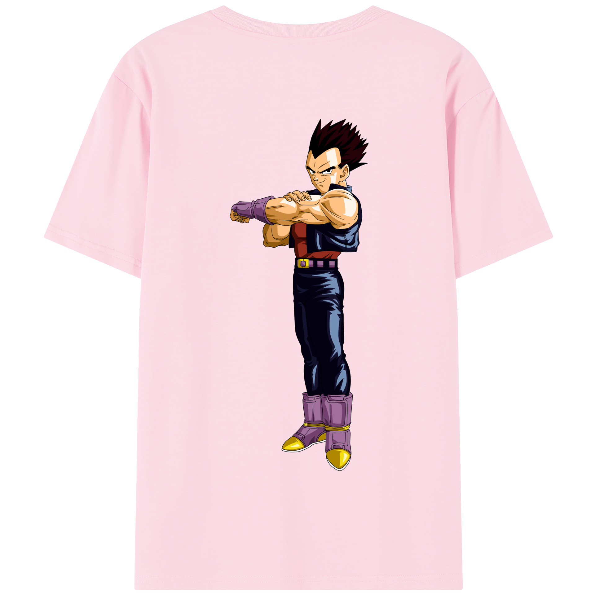 （画像用） ドラゴンボール ベジータ四世（Bejīta Yonsei）DRAGON BALL Vegeta IV 綿100％半袖Tシャツ（背面プリント）