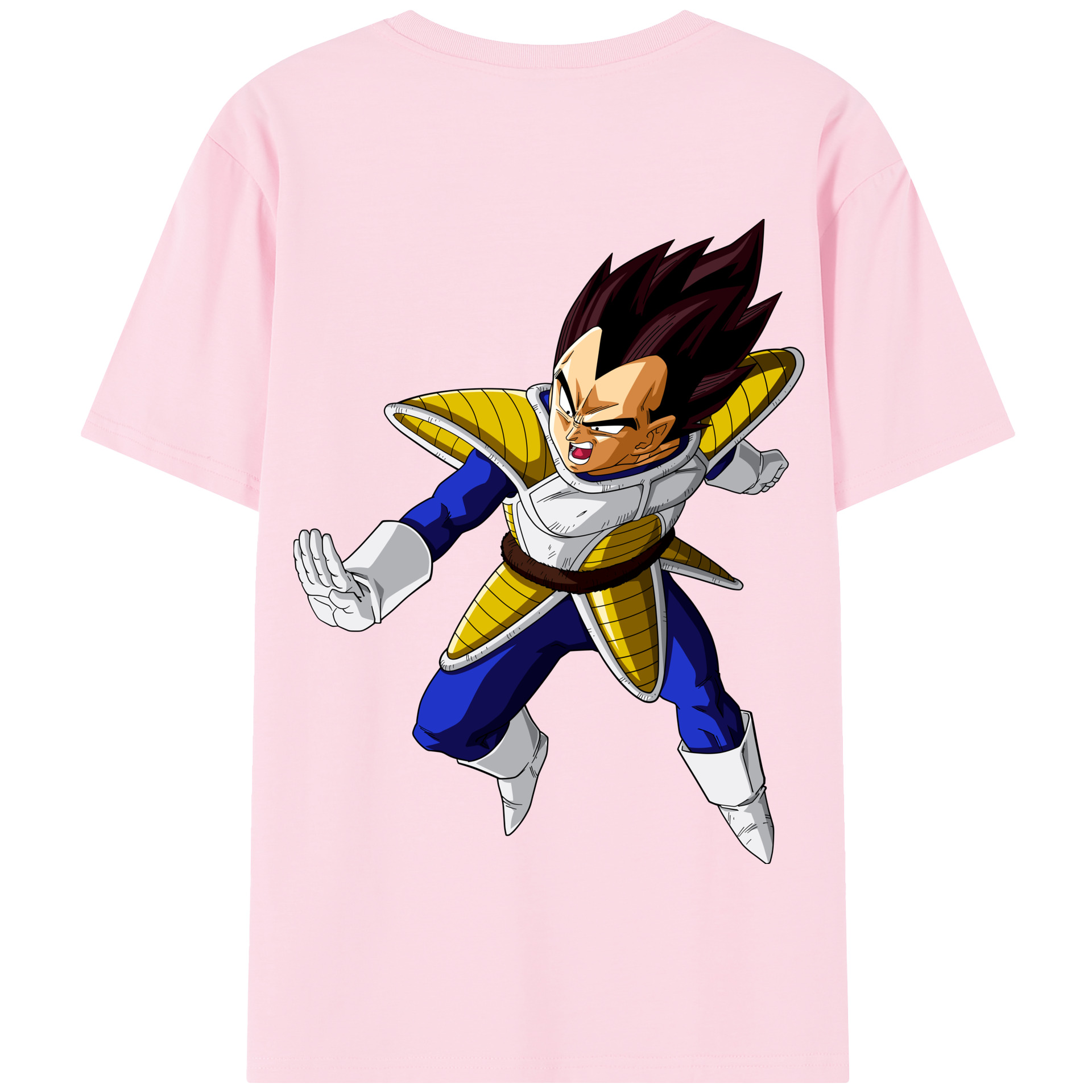 （画像用） ドラゴンボール ベジータ四世（Bejīta Yonsei）DRAGON BALL Vegeta IV 綿100％半袖Tシャツ（背面プリント）
