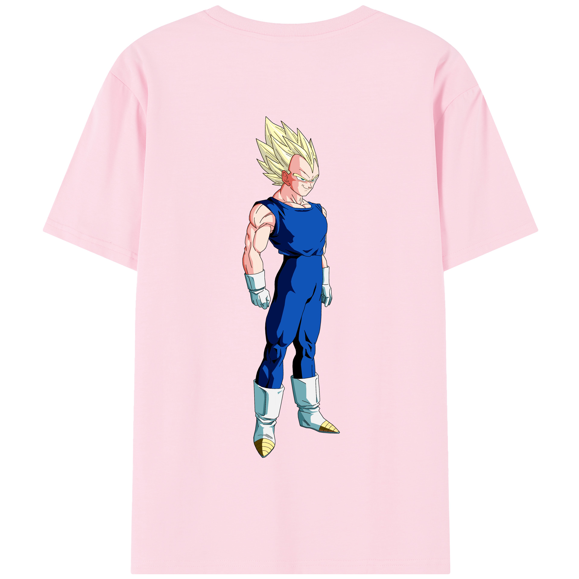 （画像用） ドラゴンボール ベジータ四世（Bejīta Yonsei）DRAGON BALL Vegeta IV 綿100％半袖Tシャツ（背面プリント）