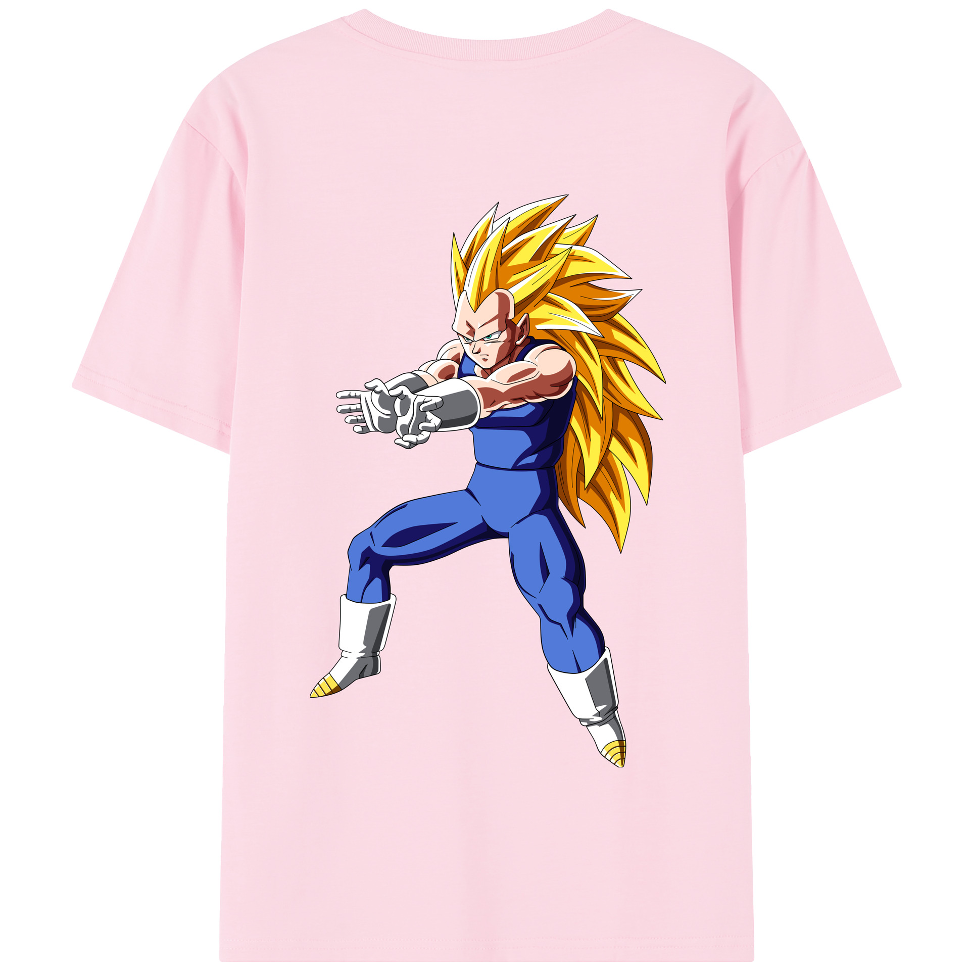 （画像用） ドラゴンボール ベジータ四世（Bejīta Yonsei）DRAGON BALL Vegeta IV 綿100％半袖Tシャツ（背面プリント）