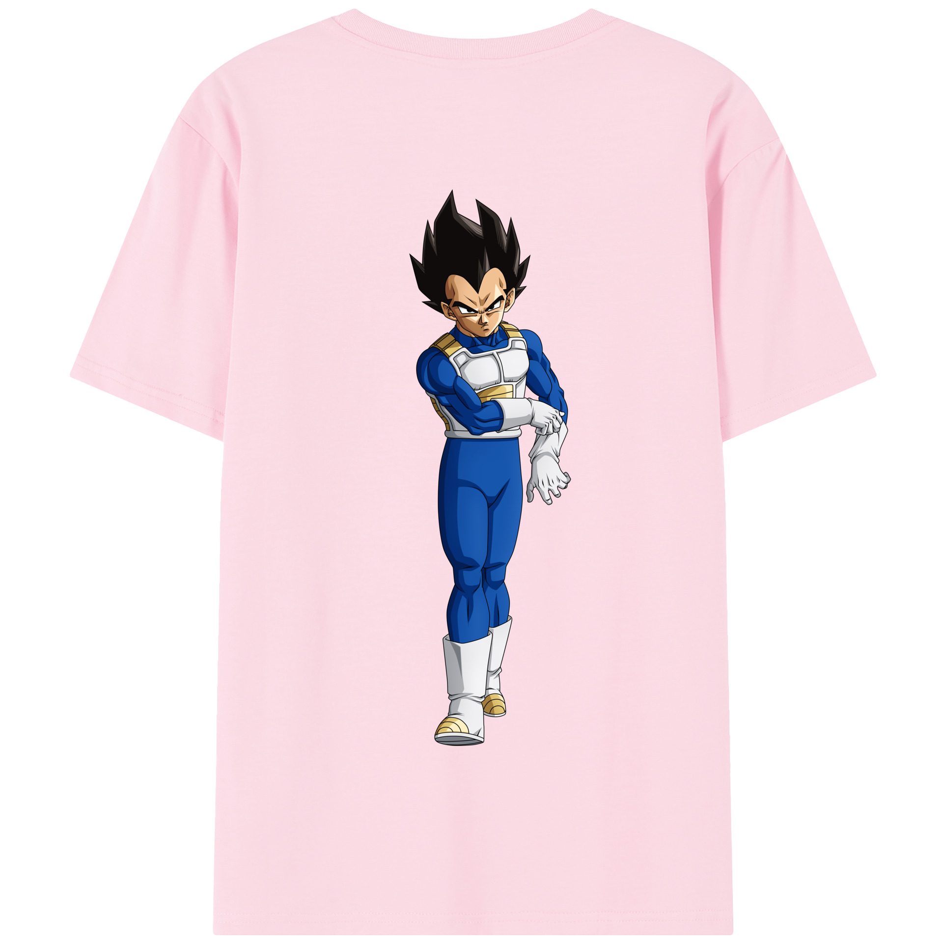 （画像用） ドラゴンボール ベジータ四世（Bejīta Yonsei）DRAGON BALL Vegeta IV 綿100％半袖Tシャツ（背面プリント）