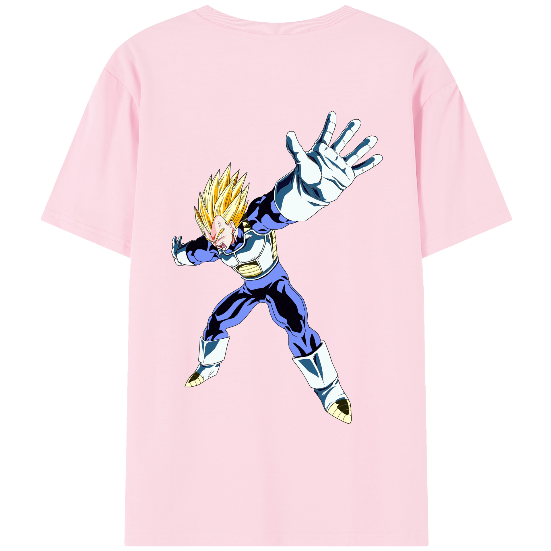 （画像用） ドラゴンボール ベジータ四世（Bejīta Yonsei）DRAGON BALL Vegeta IV 綿100％半袖Tシャツ（背面プリント）