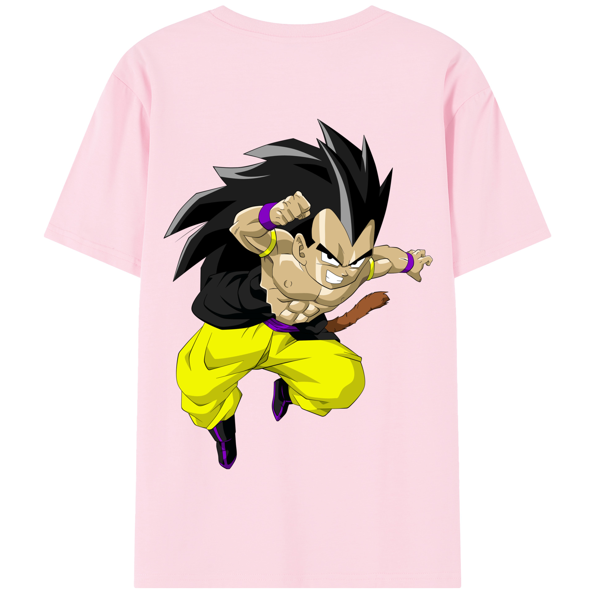 （画像用） ドラゴンボール ベジータ四世（Bejīta Yonsei）DRAGON BALL Vegeta IV 綿100％半袖Tシャツ（背面プリント）