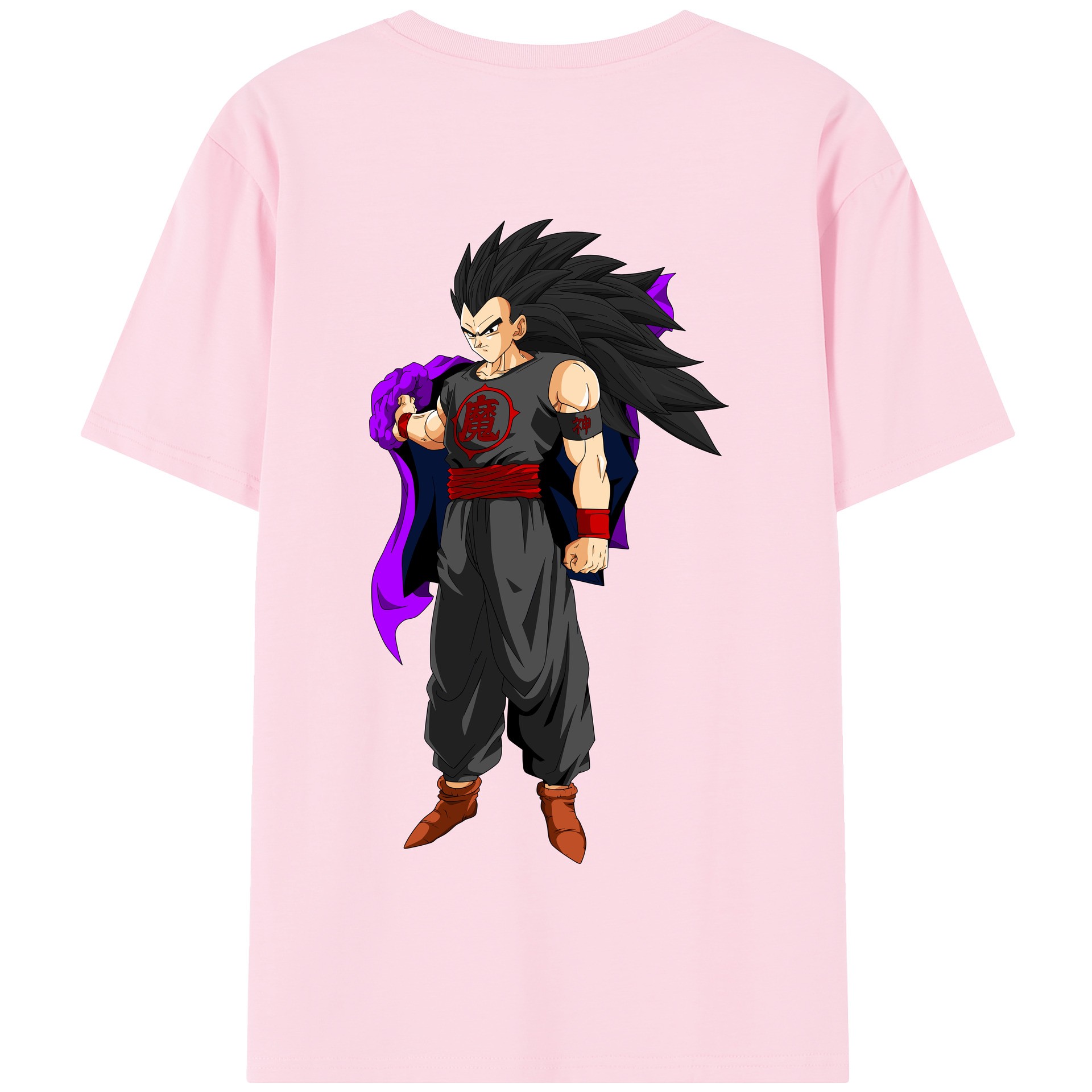 （画像用） ドラゴンボール ベジータ四世（Bejīta Yonsei）DRAGON BALL Vegeta IV 綿100％半袖Tシャツ（背面プリント）