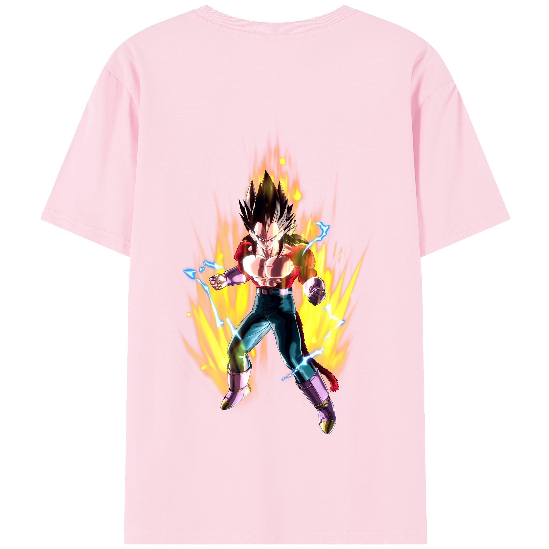 （画像用） ドラゴンボール ベジータ四世（Bejīta Yonsei）DRAGON BALL Vegeta IV 綿100％半袖Tシャツ（背面プリント）