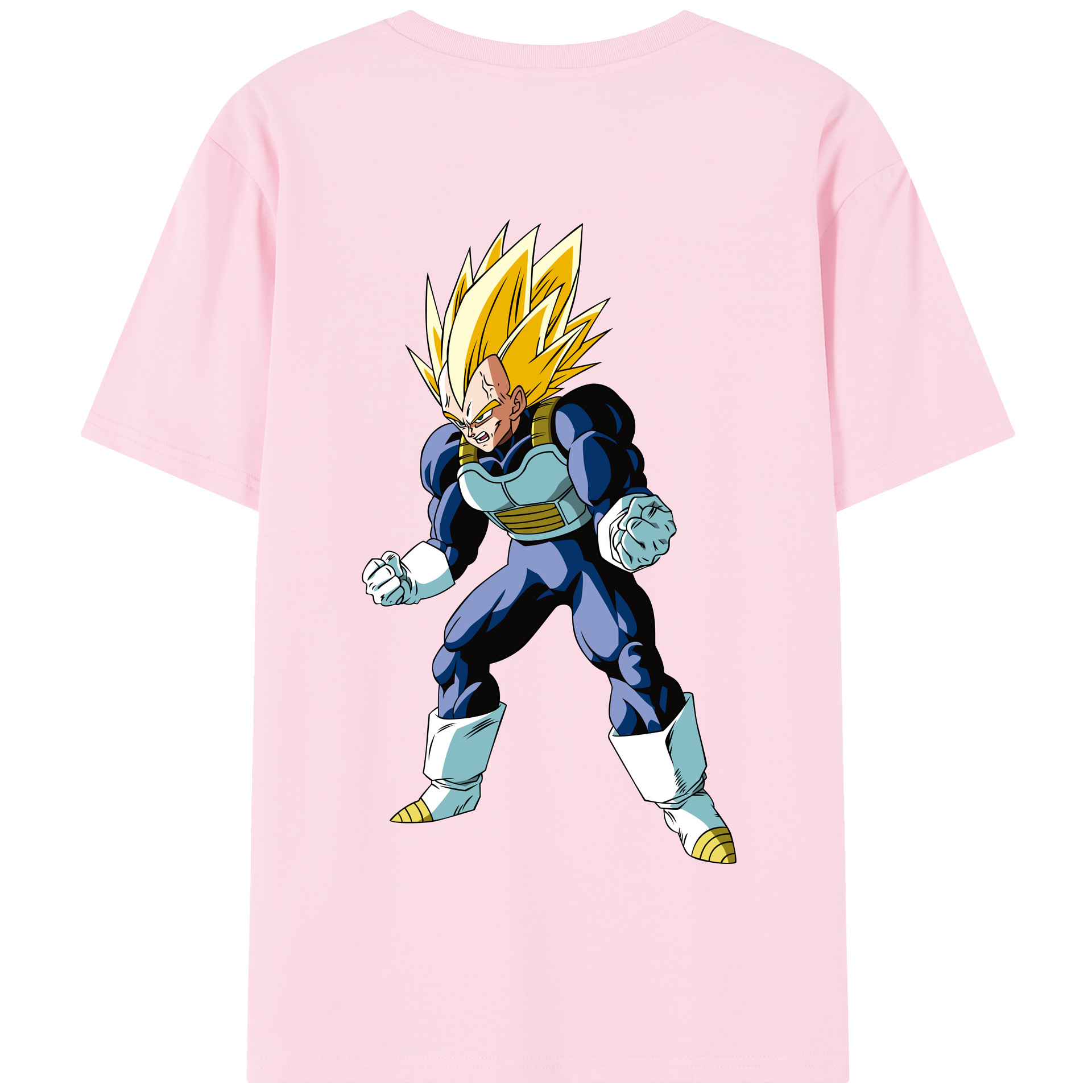 （画像用） ドラゴンボール ベジータ四世（Bejīta Yonsei）DRAGON BALL Vegeta IV 綿100％半袖Tシャツ（背面プリント）