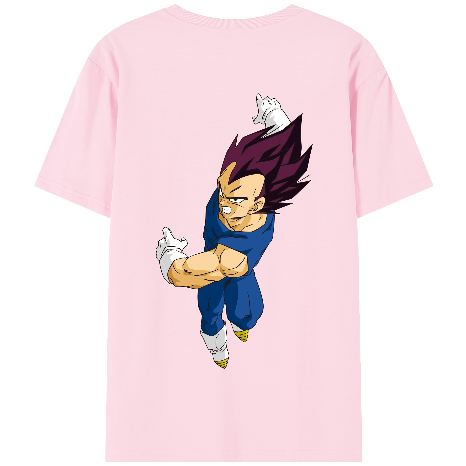 （画像用） ドラゴンボール ベジータ四世（Bejīta Yonsei）DRAGON BALL Vegeta IV 綿100％半袖Tシャツ（背面プリント）