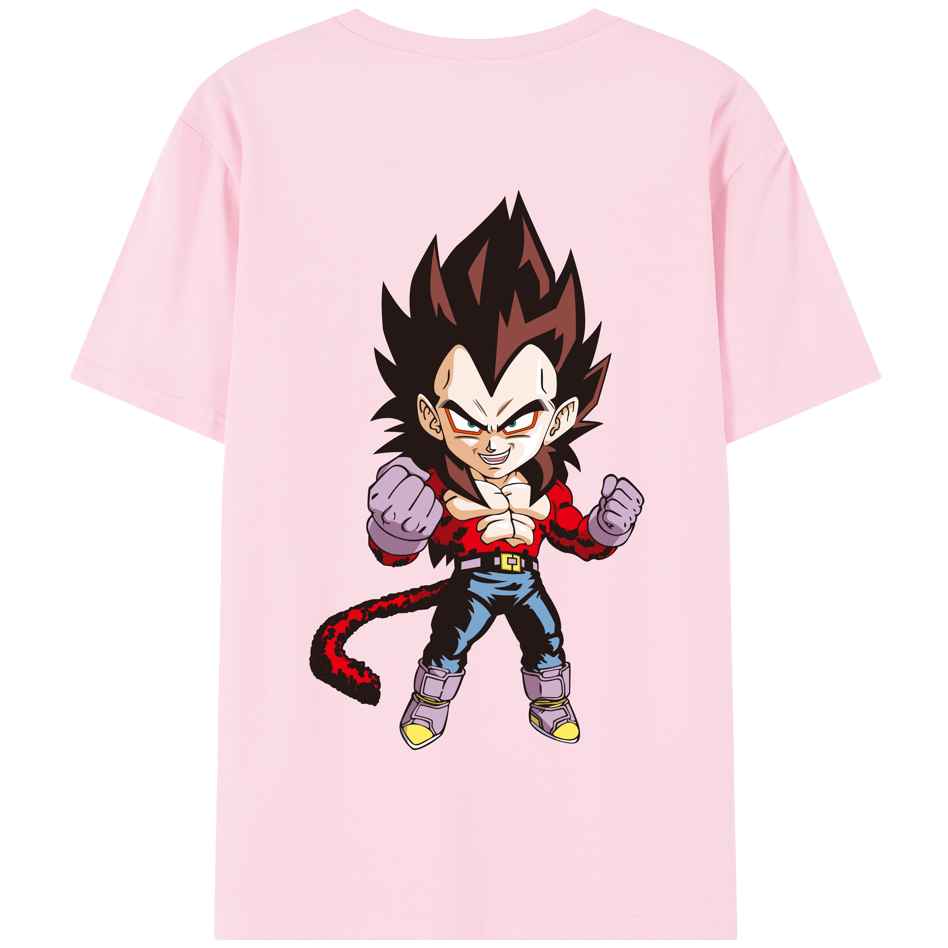 （画像用） ドラゴンボール ベジータ四世（Bejīta Yonsei）DRAGON BALL Vegeta IV 綿100％半袖Tシャツ（背面プリント）