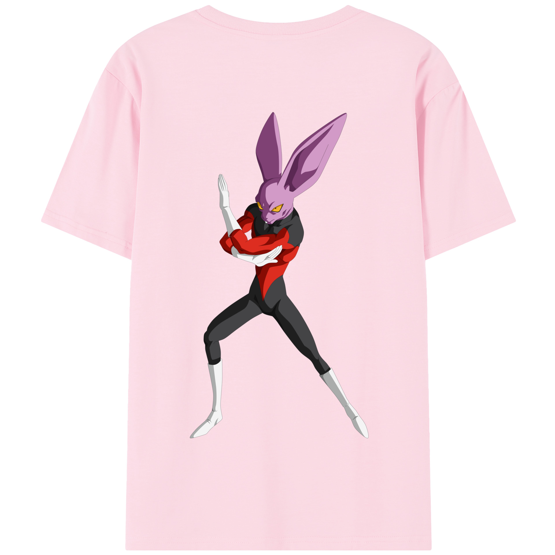 （画像用） ドラゴンボール ビルス 破壊神ビルス DRAGON BALL Beerus Birusu 綿100％半袖Tシャツ（背面プリント）