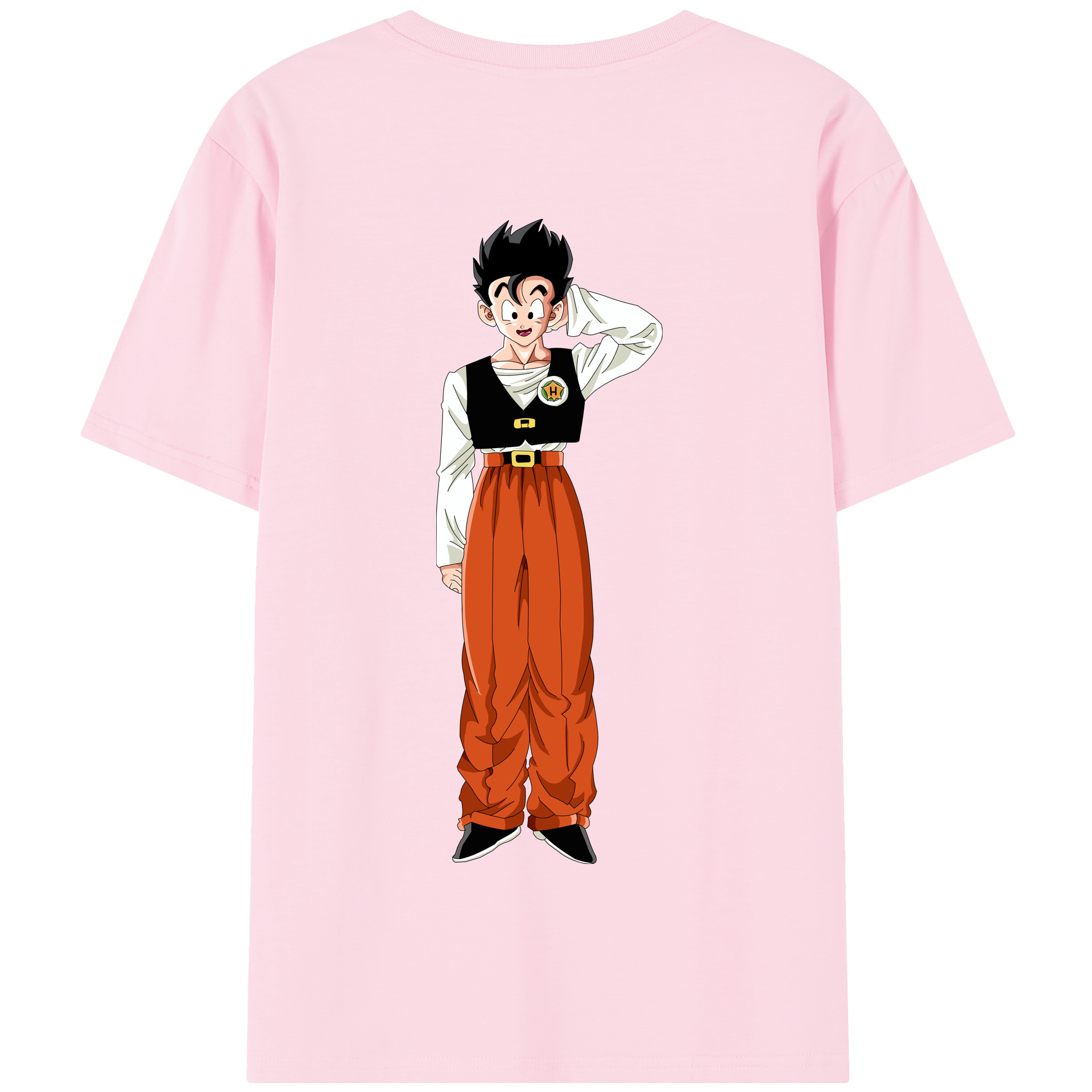 （画像用） ドラゴンボール 孫 悟飯（そんごはん）DRAGON BALL Son Gohan 綿100％半袖Tシャツ（背面プリント）