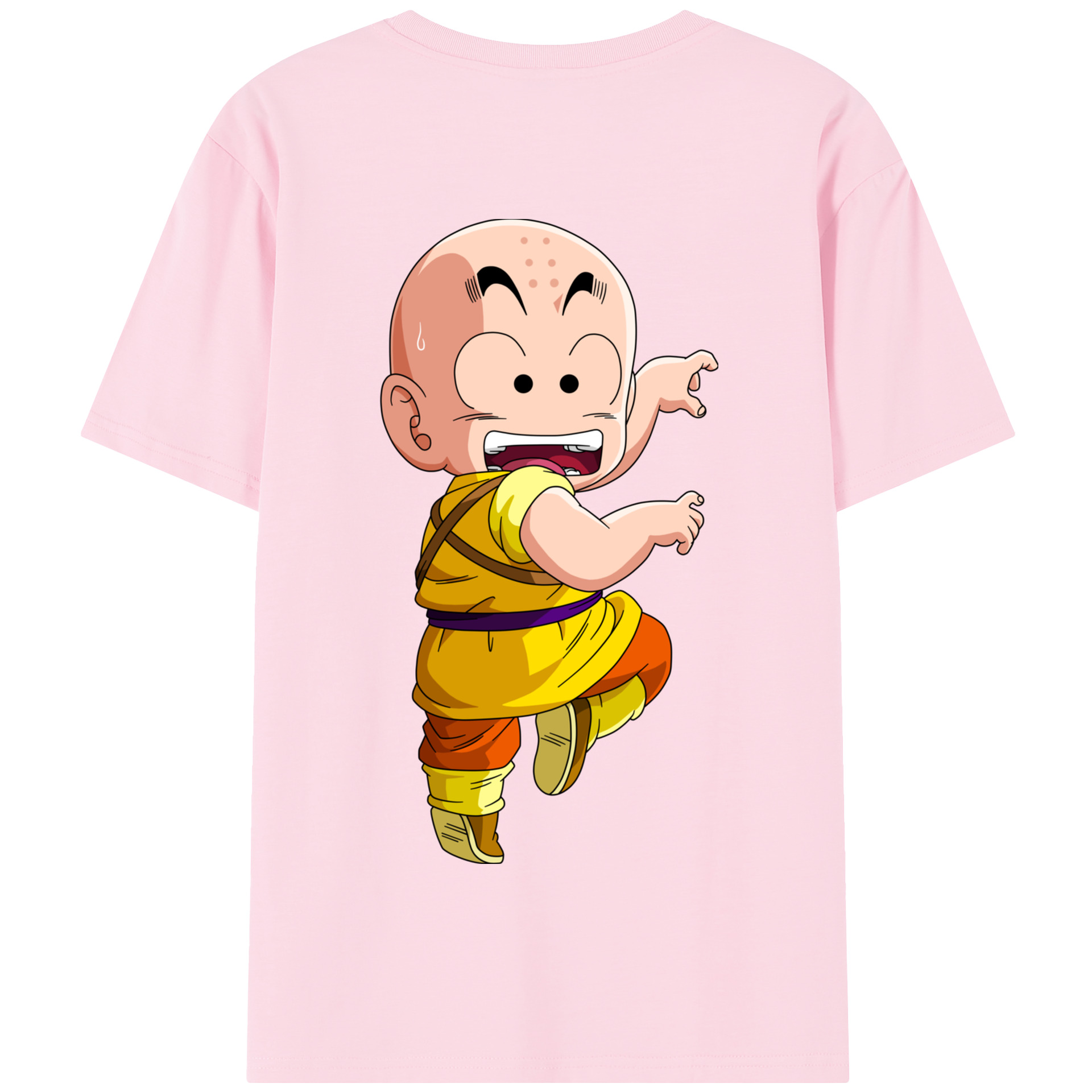 （画像用） ドラゴンボール クリリン DRAGON BALL krillin 綿100％半袖Tシャツ（背面プリント）