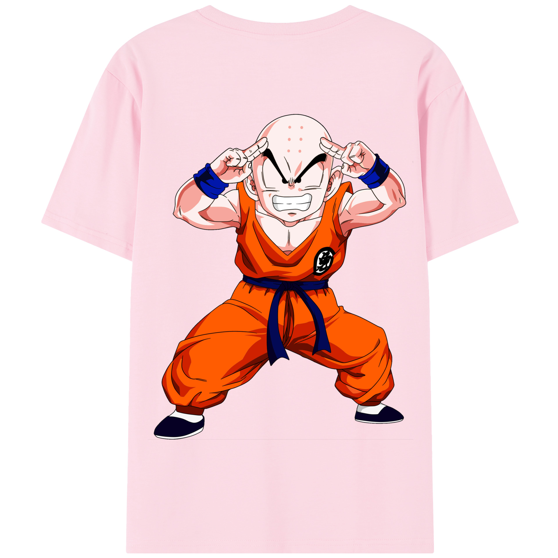 （画像用） ドラゴンボール クリリン DRAGON BALL krillin 綿100％半袖Tシャツ（背面プリント）