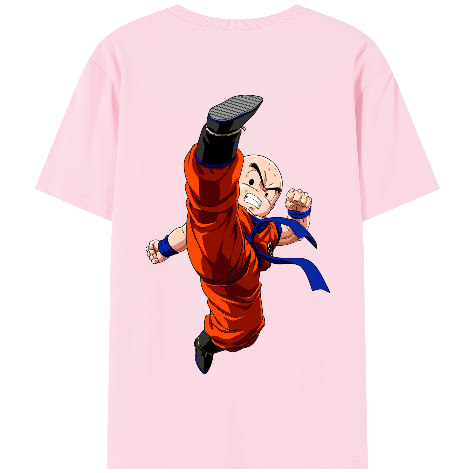 （画像用） ドラゴンボール クリリン DRAGON BALL krillin 綿100％半袖Tシャツ（背面プリント）
