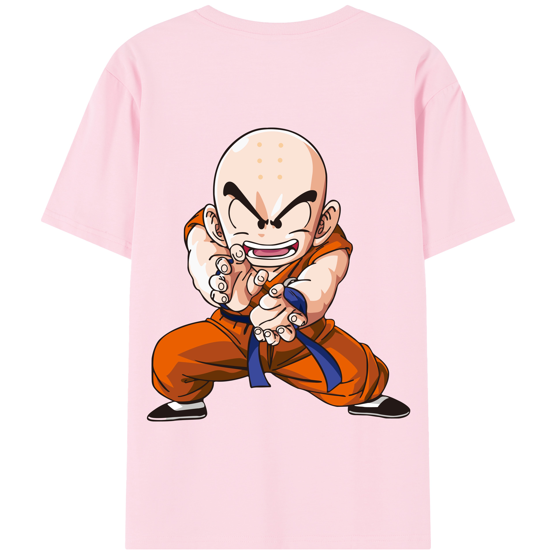 （画像用） ドラゴンボール クリリン DRAGON BALL krillin 綿100％半袖Tシャツ（背面プリント）