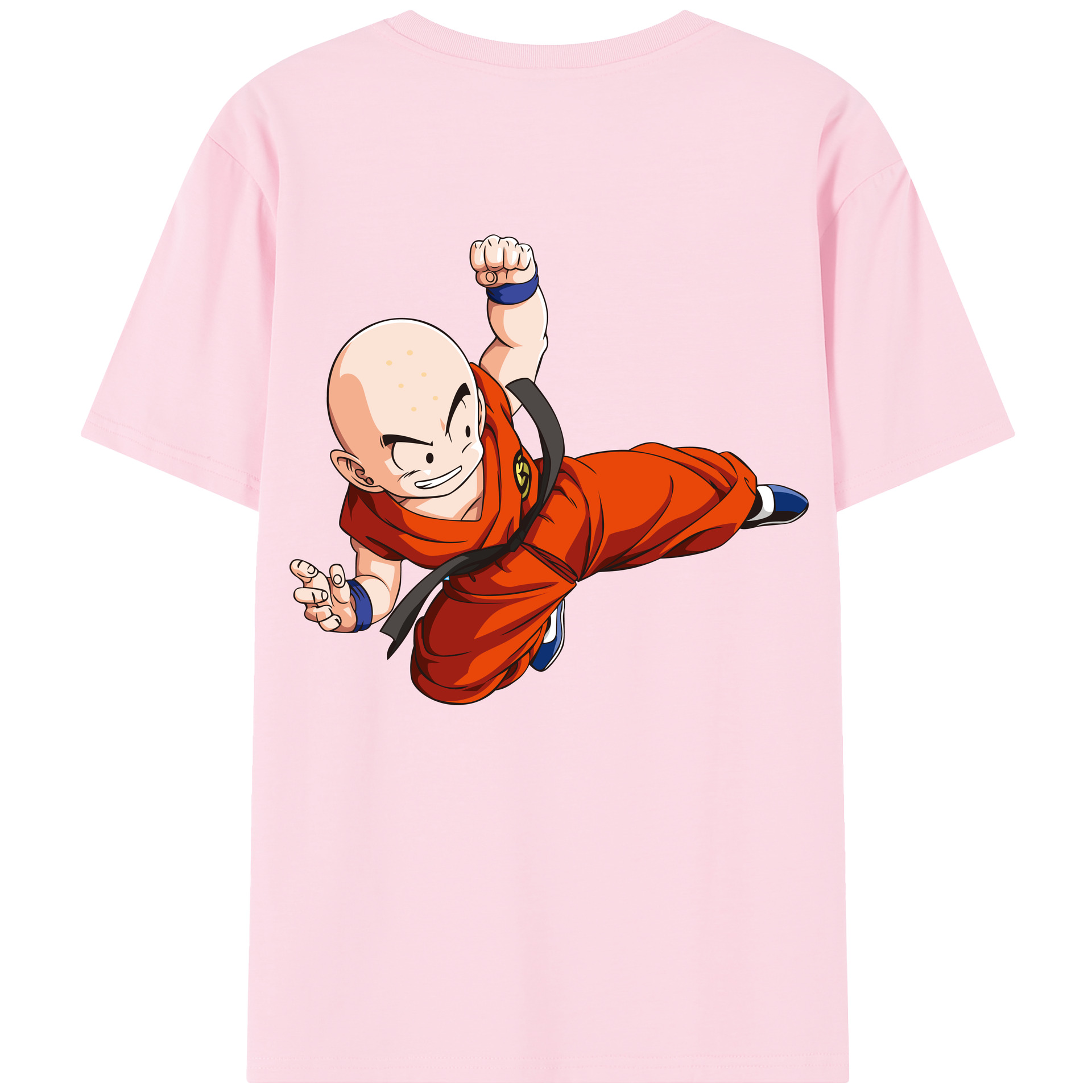 （画像用） ドラゴンボール クリリン DRAGON BALL krillin 綿100％半袖Tシャツ（背面プリント）