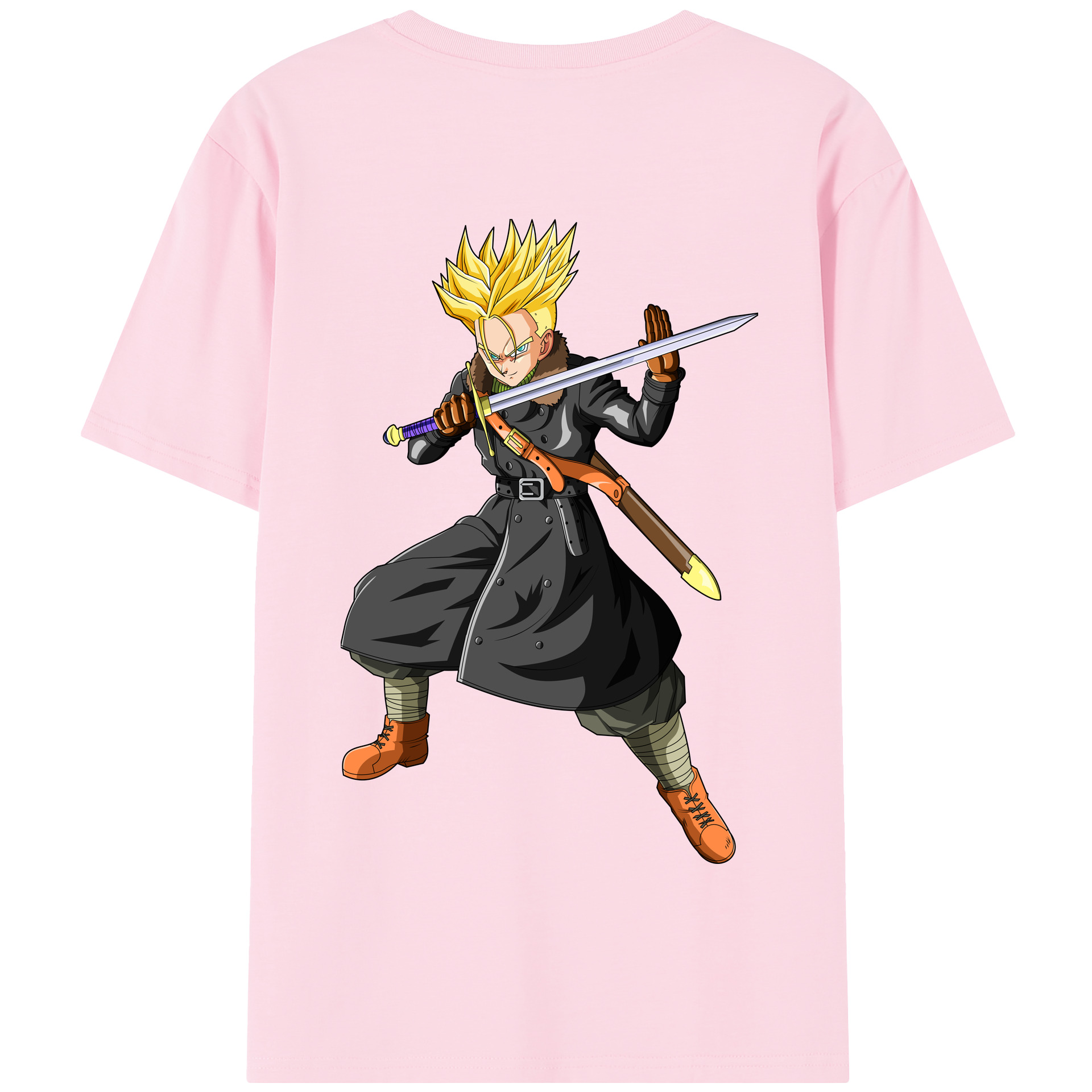 （画像用） ドラゴンボール トランクス（Torankusu）DRAGON BALL Trunks 綿100％半袖Tシャツ（背面プリント）