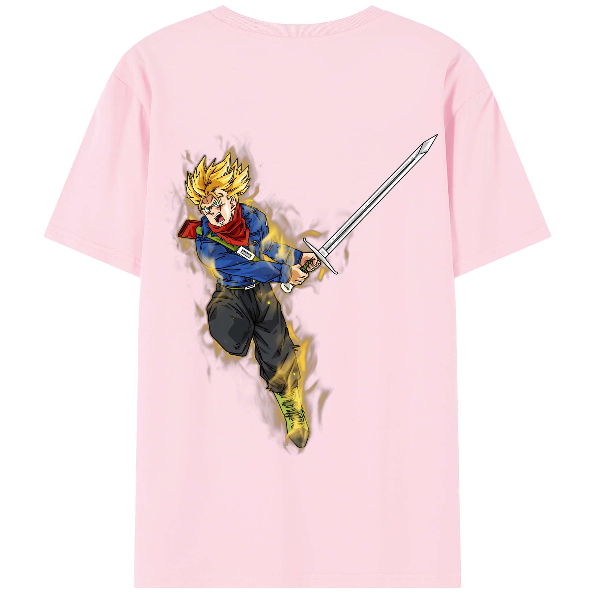 （画像用） ドラゴンボール トランクス（Torankusu）DRAGON BALL Trunks 綿100％半袖Tシャツ（背面プリント）