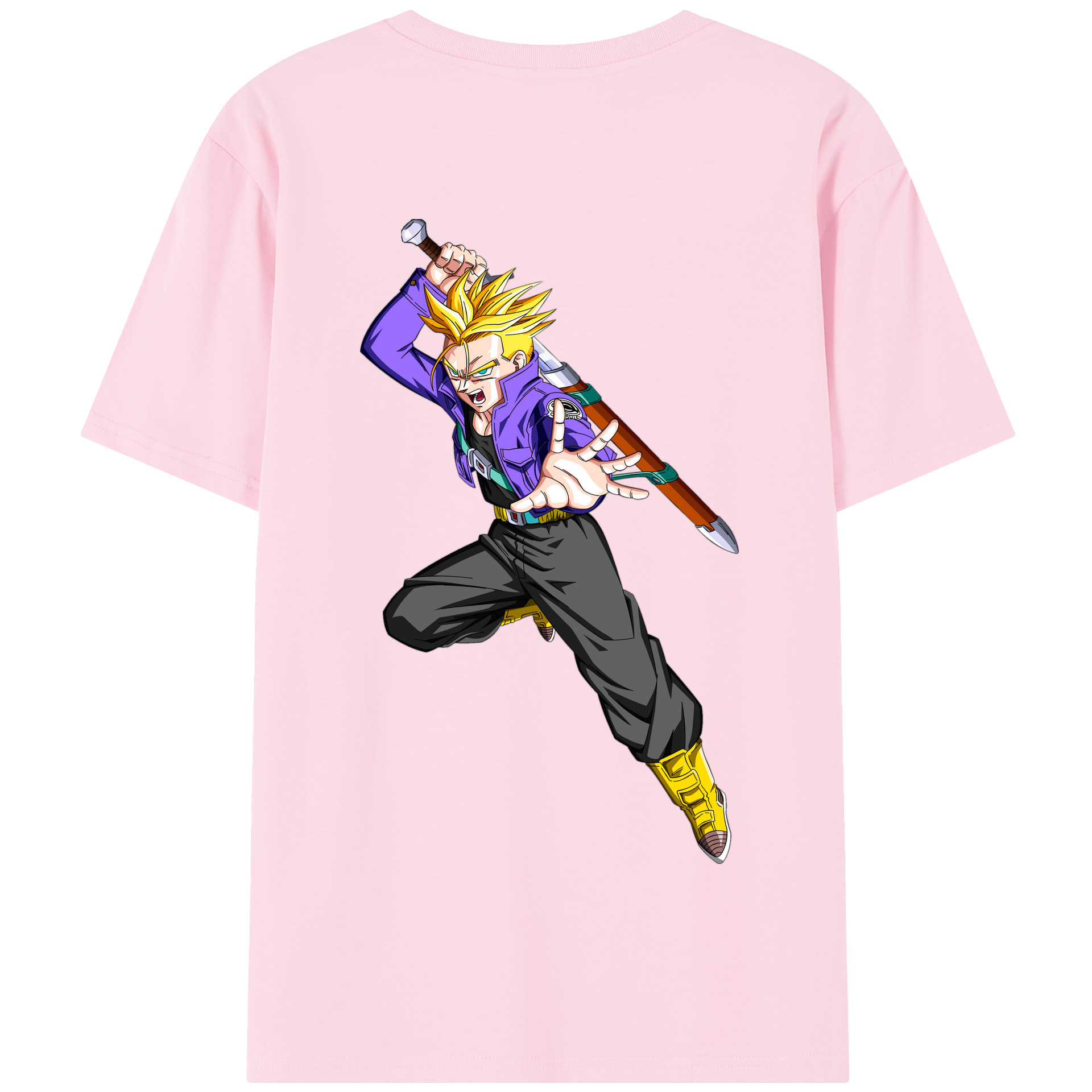 （画像用） ドラゴンボール トランクス（Torankusu）DRAGON BALL Trunks 綿100％半袖Tシャツ（背面プリント）