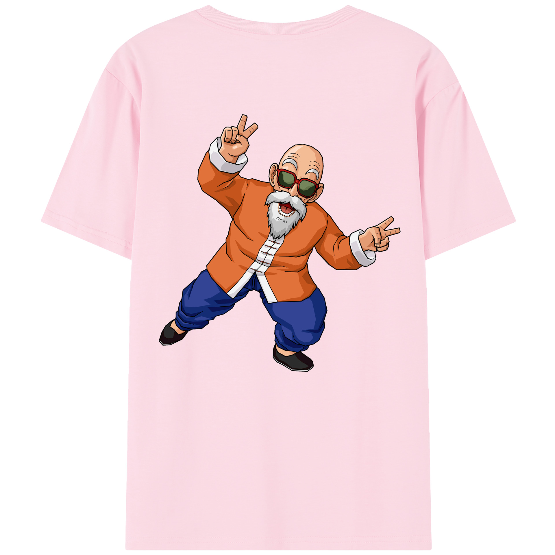 （画像用） ドラゴンボール 亀仙人（かめせんにん） DRAGON BALL Master Roshi Kame Sennin 綿100％半袖Tシャツ（背面プリント）