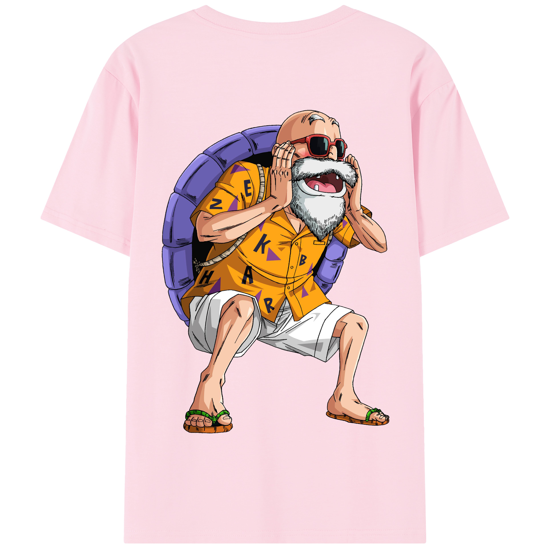 （画像用） ドラゴンボール 亀仙人（かめせんにん） DRAGON BALL Master Roshi Kame Sennin 綿100％半袖Tシャツ（背面プリント）