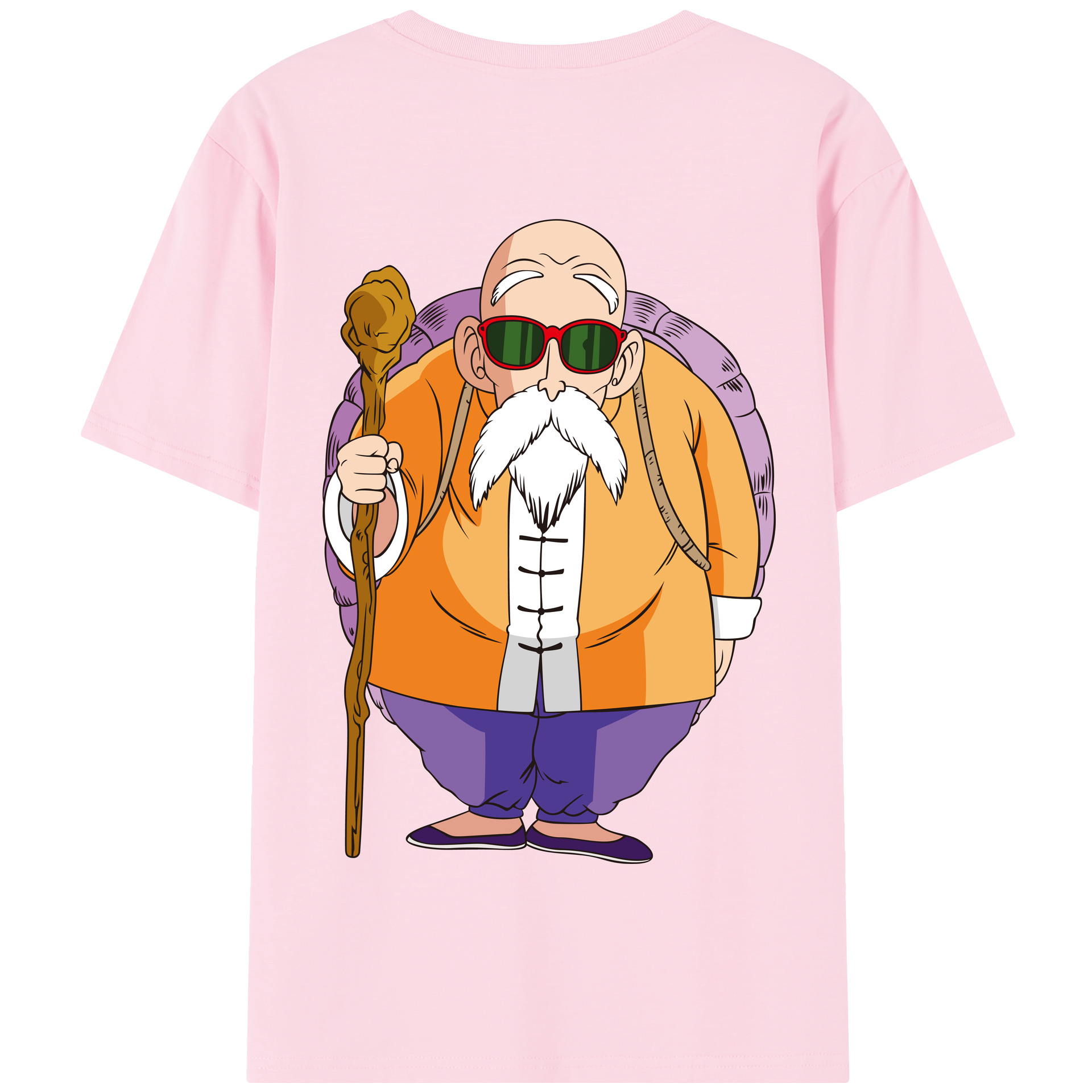（画像用） ドラゴンボール 亀仙人（かめせんにん） DRAGON BALL Master Roshi Kame Sennin 綿100％半袖Tシャツ（背面プリント）