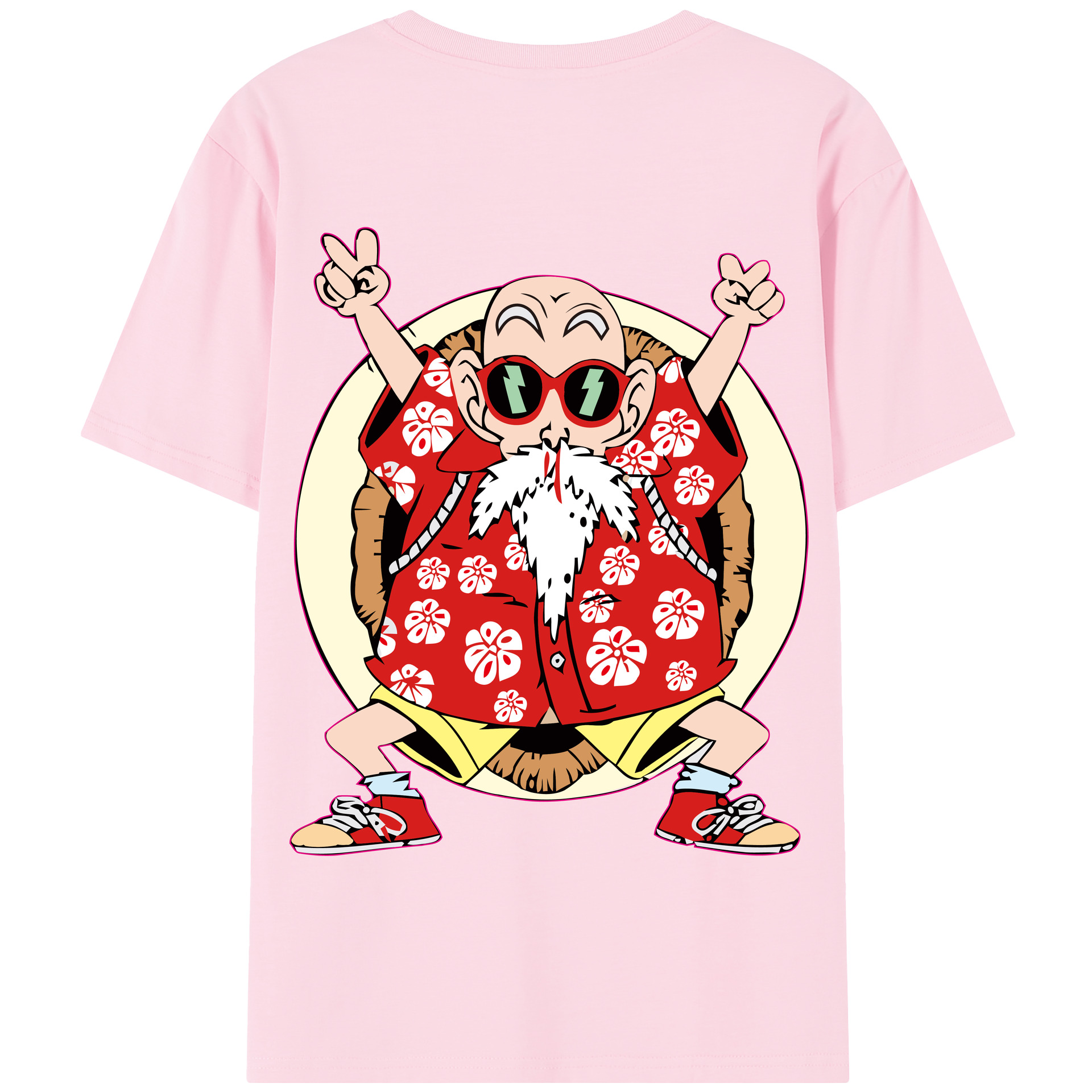 （画像用） ドラゴンボール 亀仙人（かめせんにん） DRAGON BALL Master Roshi Kame Sennin 綿100％半袖Tシャツ（背面プリント）