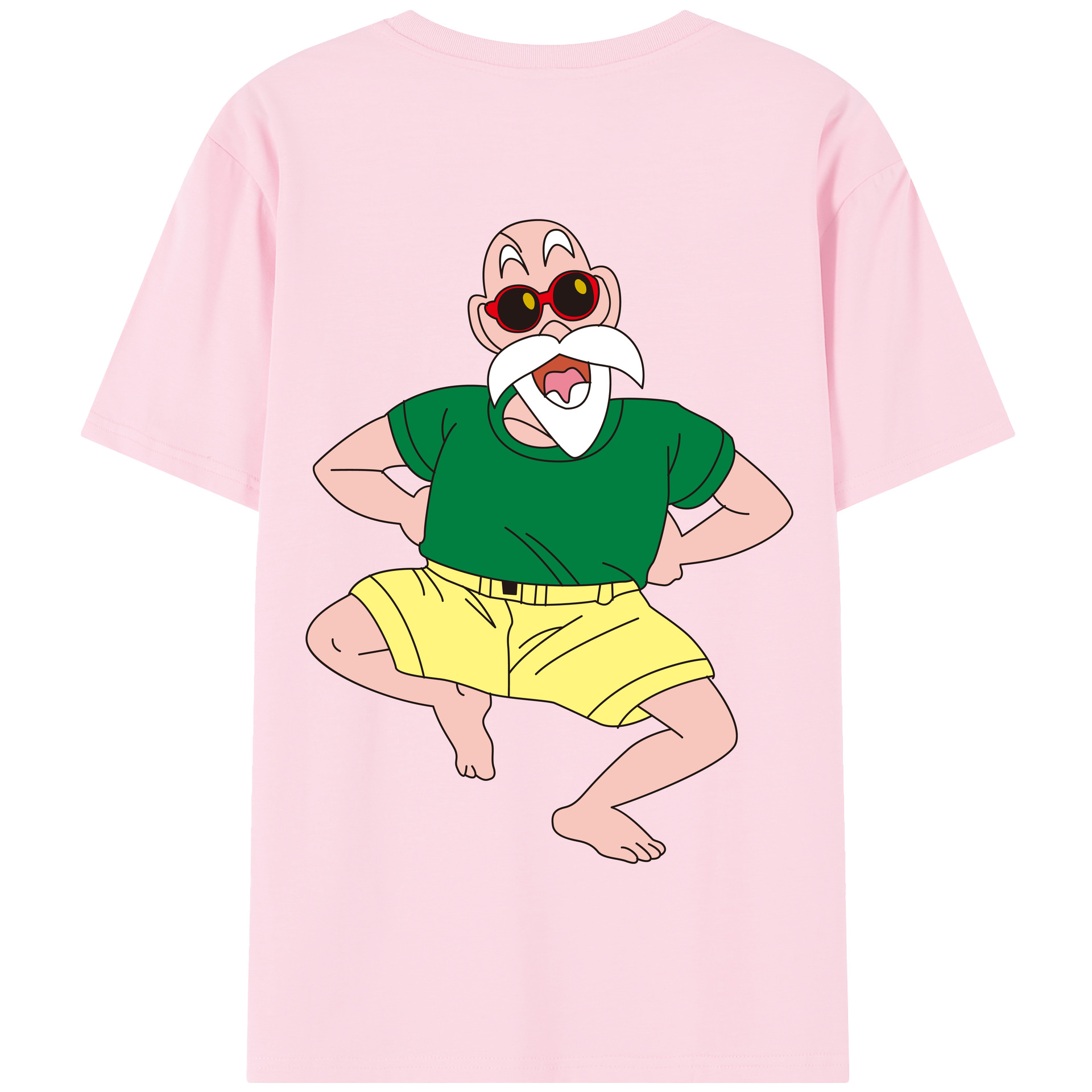 （画像用） ドラゴンボール 亀仙人（かめせんにん） DRAGON BALL Master Roshi Kame Sennin 綿100％半袖Tシャツ（背面プリント）