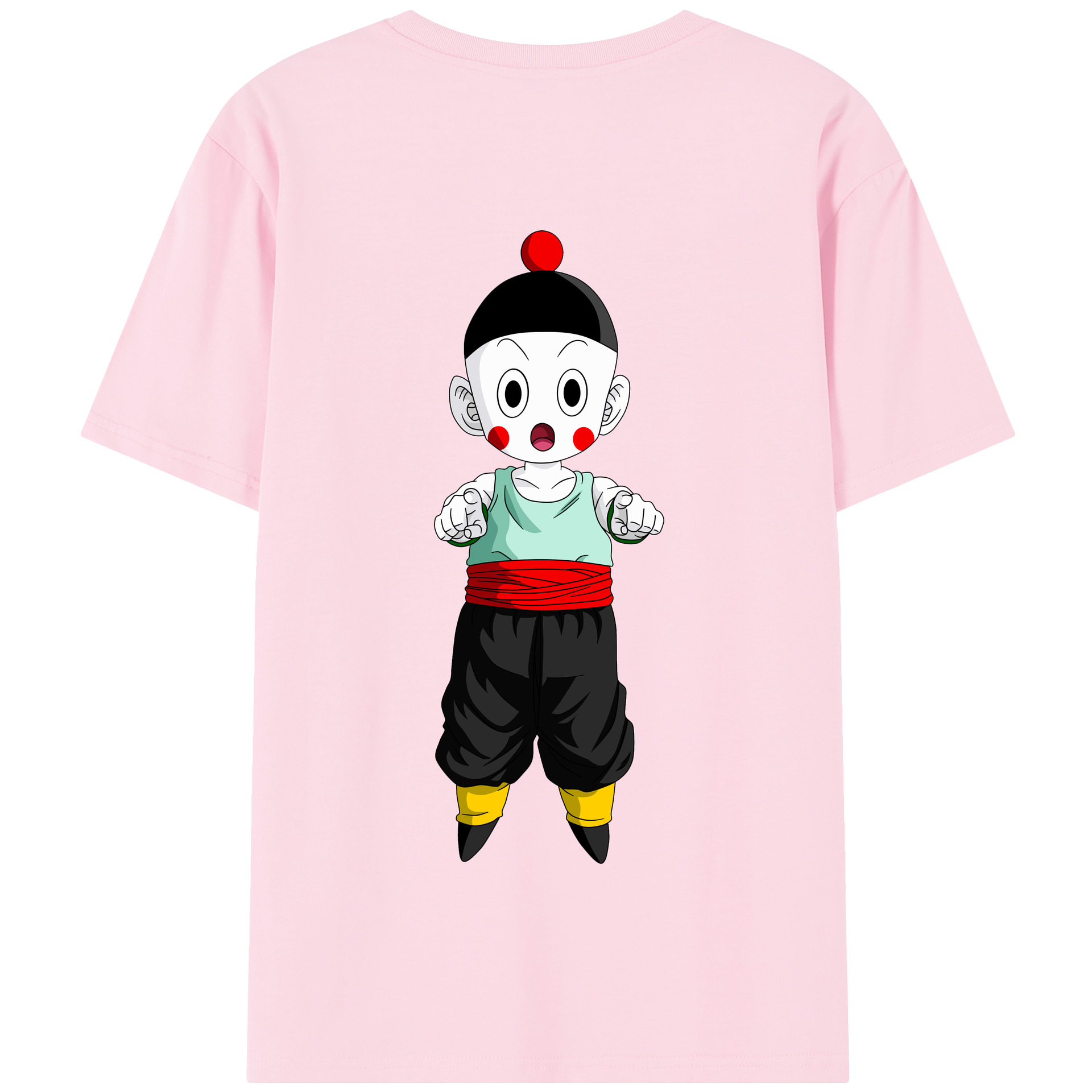 （画像用） ドラゴンボール 餃子（チャオズ）DRAGON BALL Chaoz 綿100％半袖Tシャツ（背面プリント）