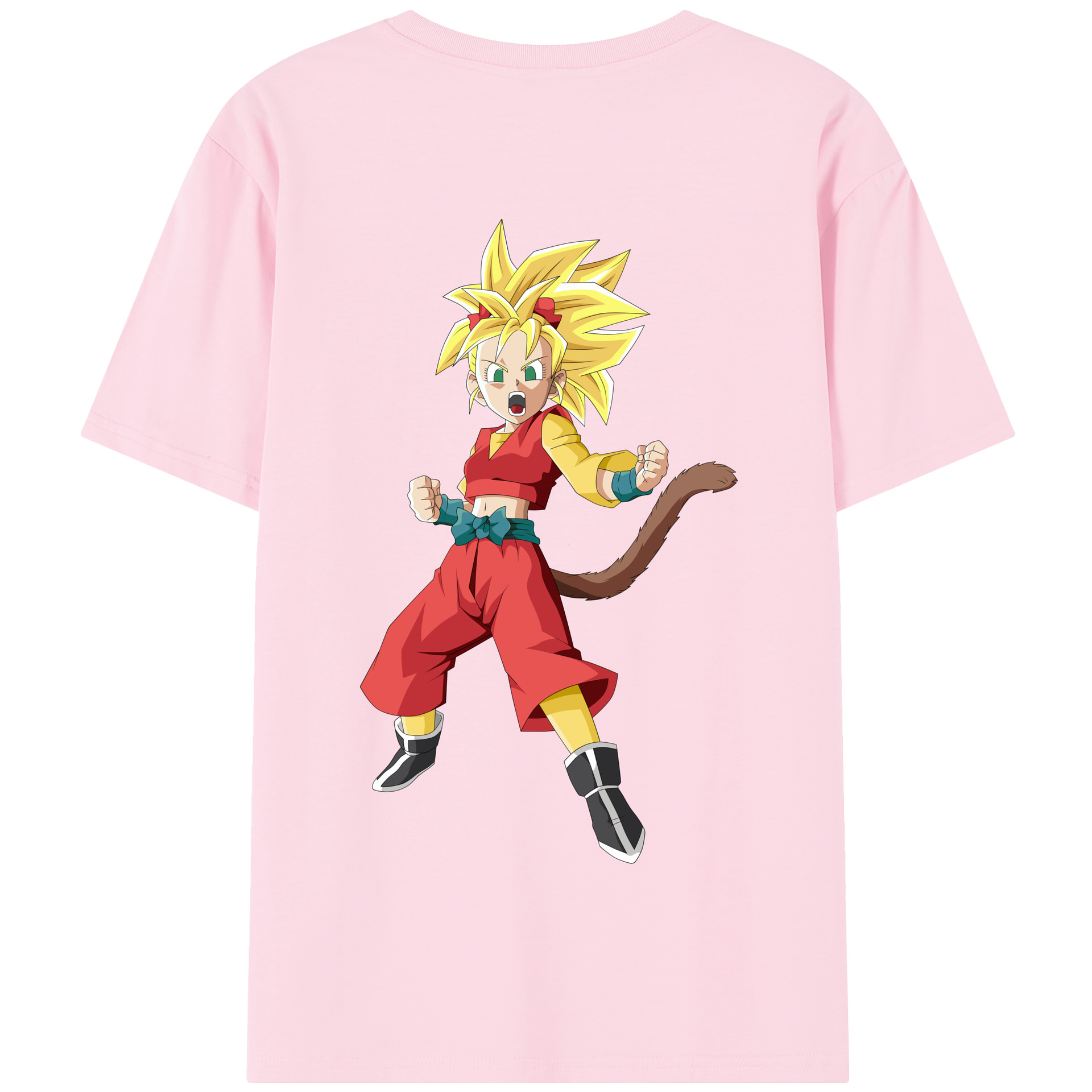 （画像用） ドラゴンボール カリフラ DRAGON BALL Caulifla 綿100％半袖Tシャツ（背面プリント）