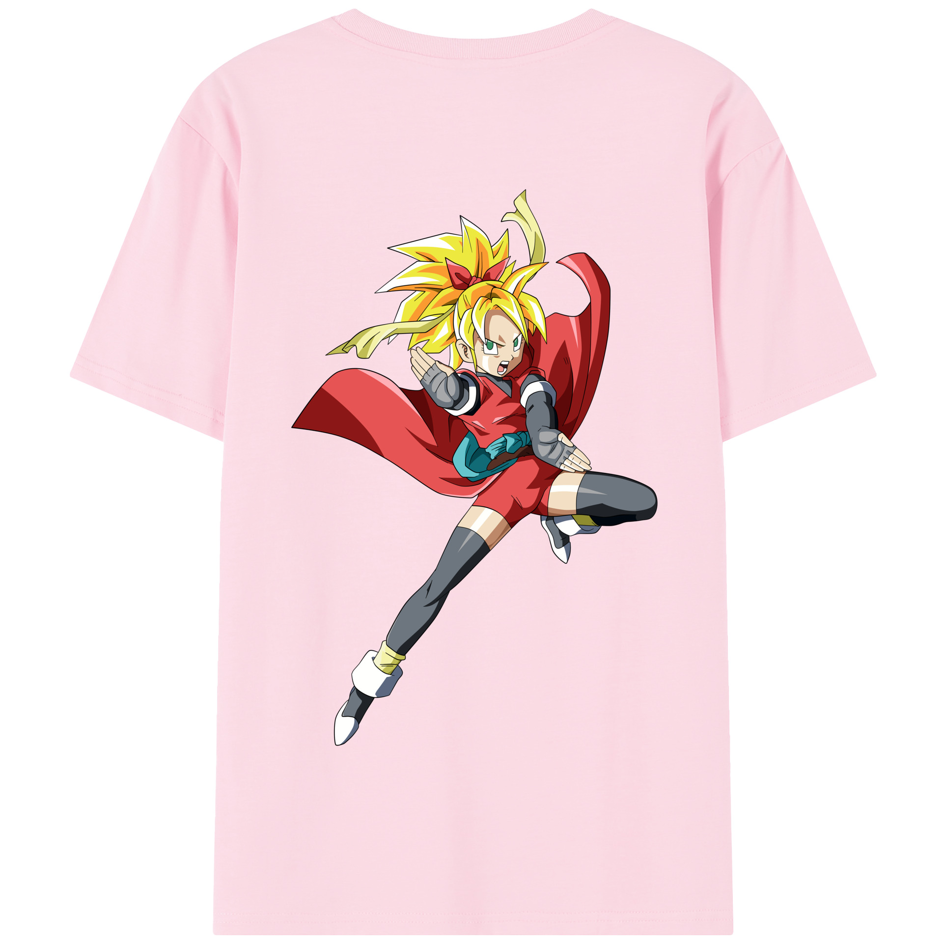 （画像用） ドラゴンボール カリフラ DRAGON BALL Caulifla 綿100％半袖Tシャツ（背面プリント）