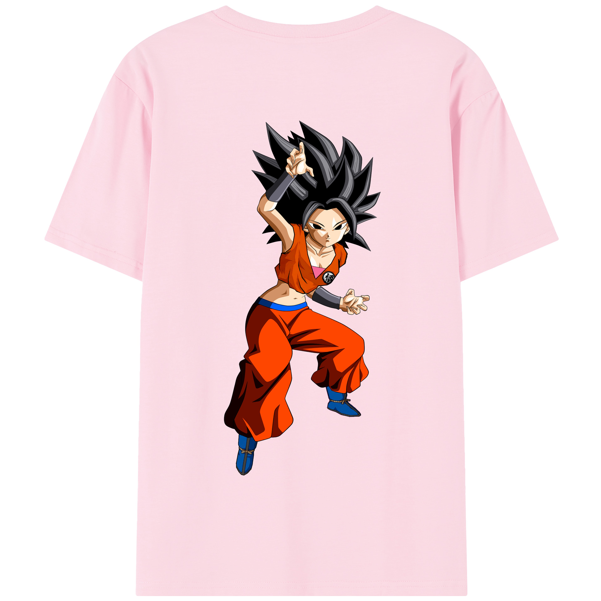 （画像用） ドラゴンボール カリフラ DRAGON BALL Caulifla 綿100％半袖Tシャツ（背面プリント）