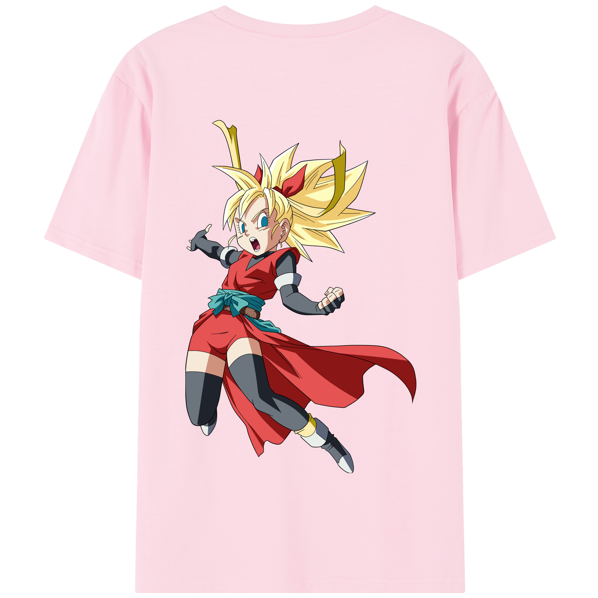 （画像用） ドラゴンボール カリフラ DRAGON BALL Caulifla 綿100％半袖Tシャツ（背面プリント）