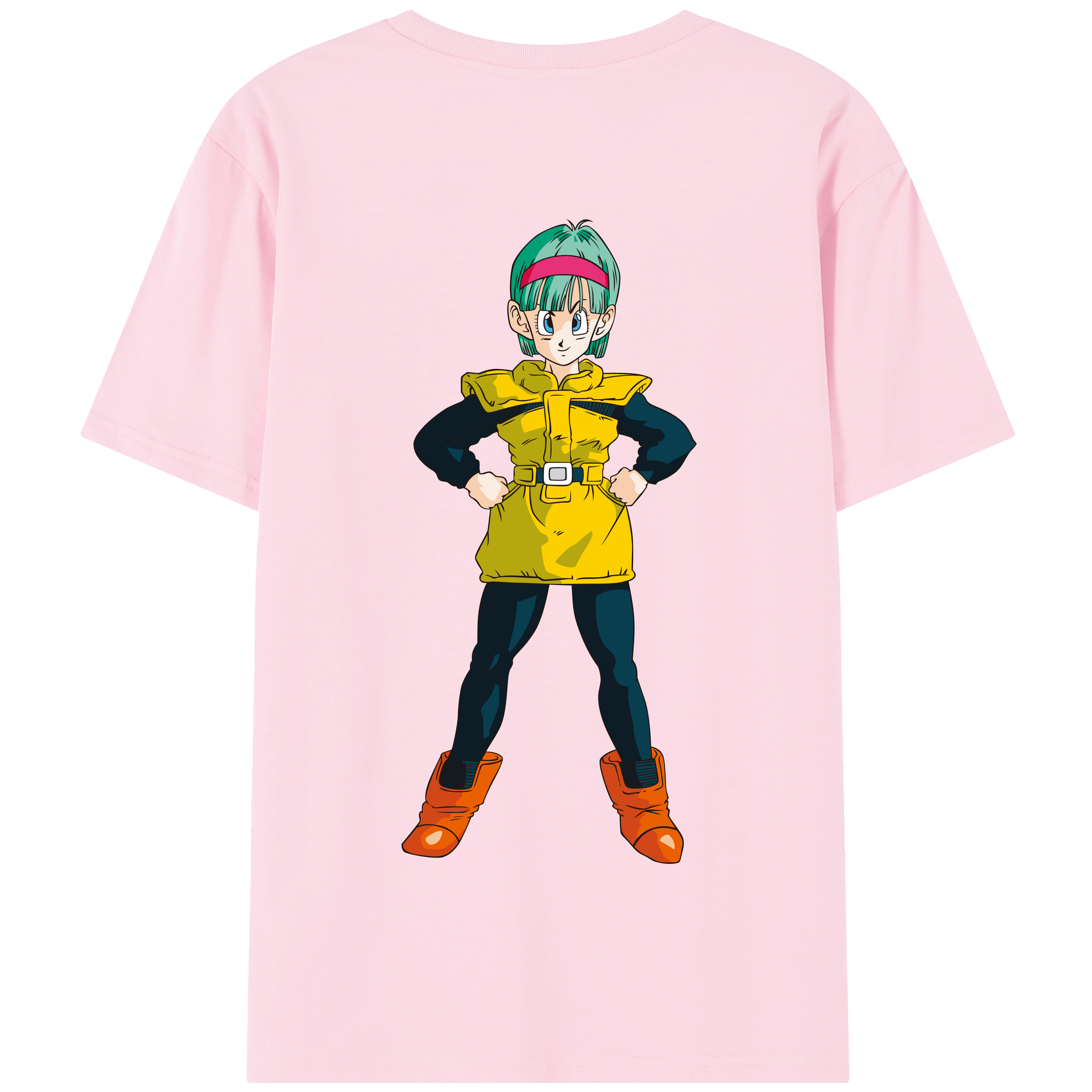 （画像用） ドラゴンボール ブルマ DRAGON BALL Bulma 綿100％半袖Tシャツ（背面プリント）