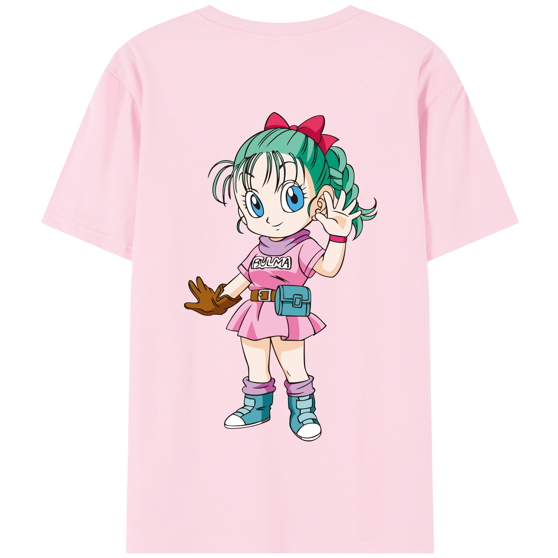 （画像用） ドラゴンボール ブルマ DRAGON BALL Bulma 綿100％半袖Tシャツ（背面プリント）