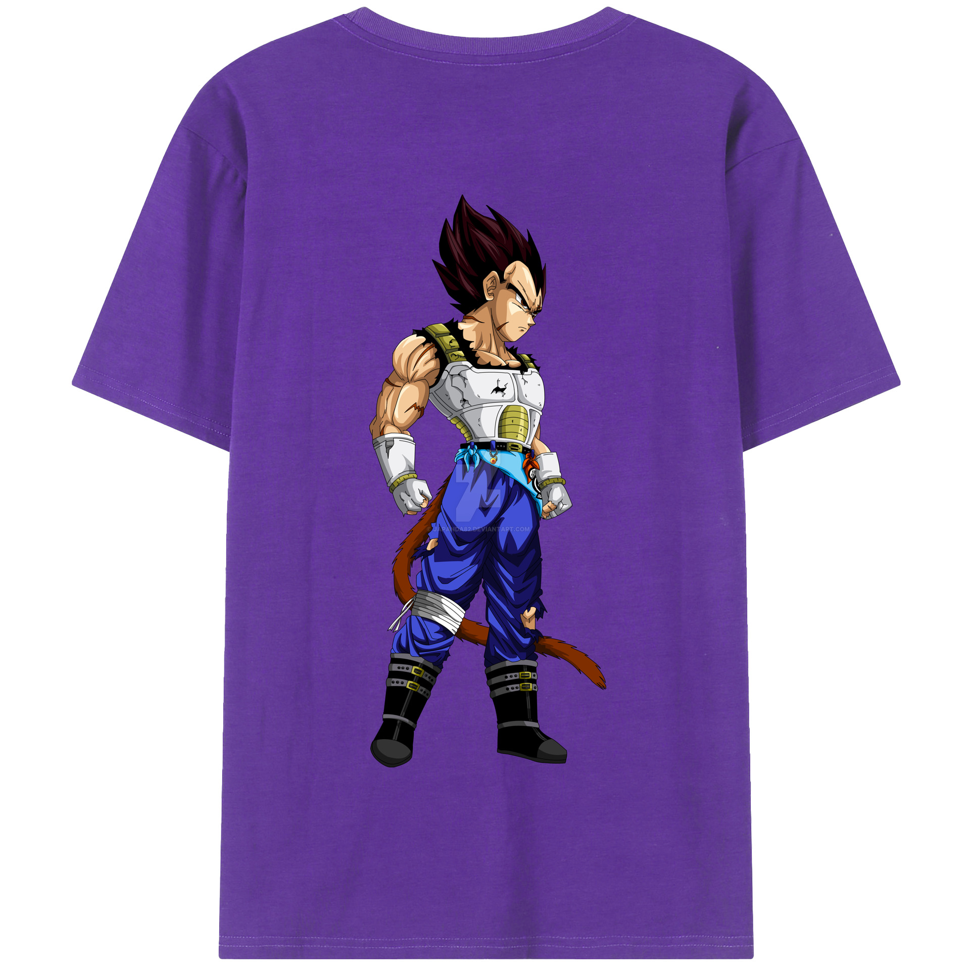 （画像用） ドラゴンボール ベジータ四世（Bejīta Yonsei）DRAGON BALL Vegeta IV 綿100％半袖Tシャツ（背面プリント）